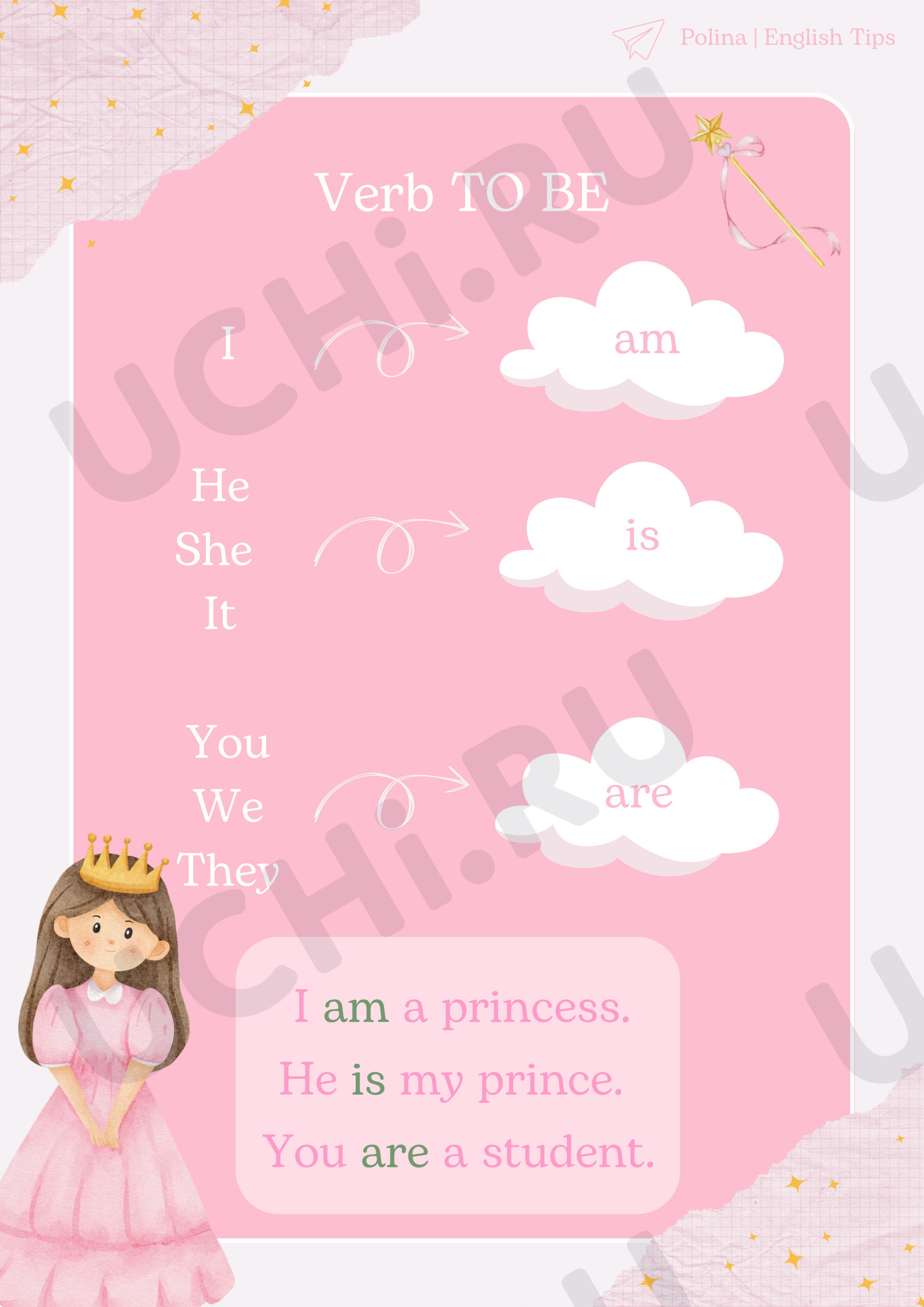 Предпросмотр материала Рабочий лист к уроку английского языка по теме: Verb to be with princess