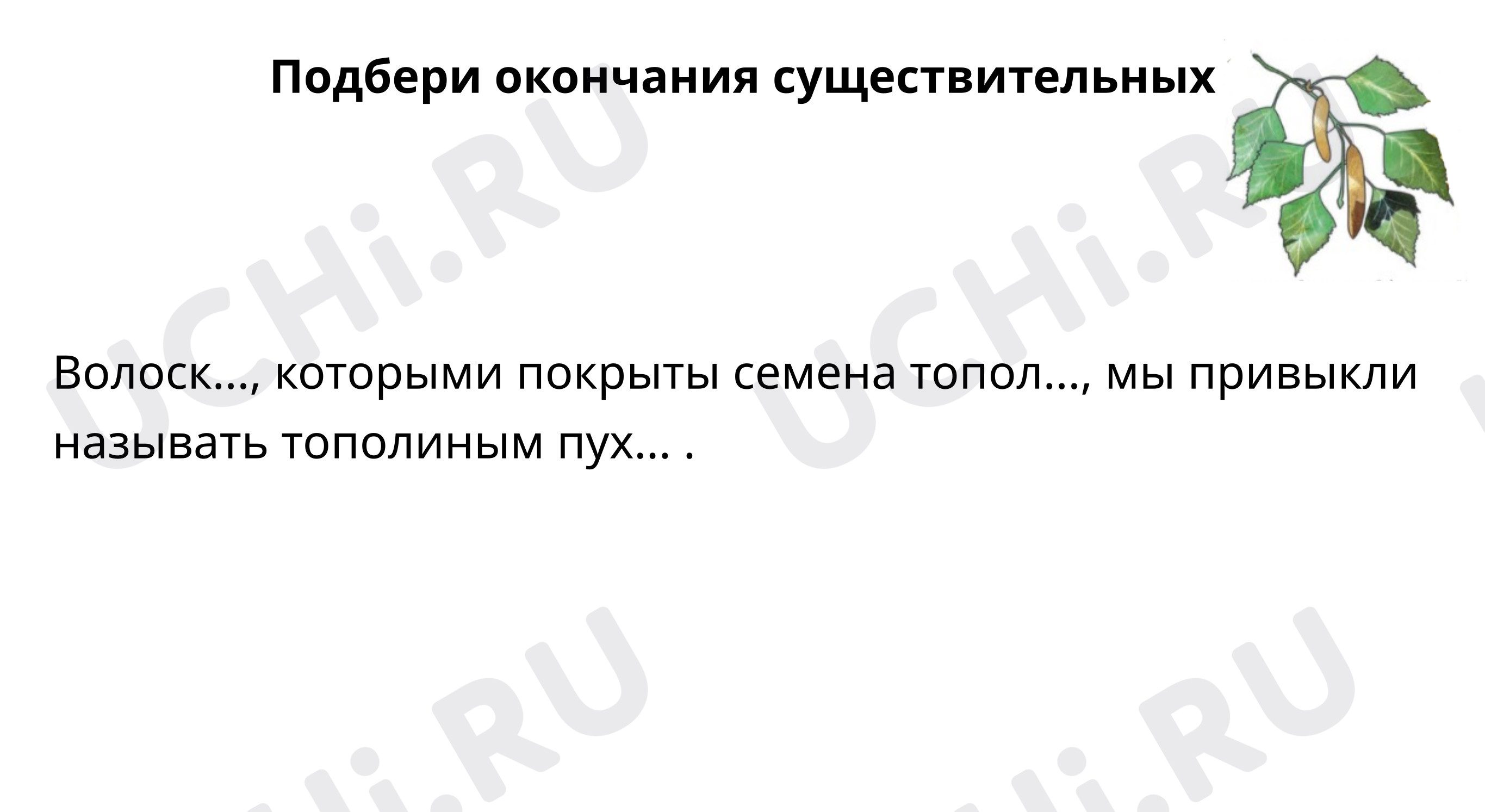 Предпросмотр материала Подбери окончания
