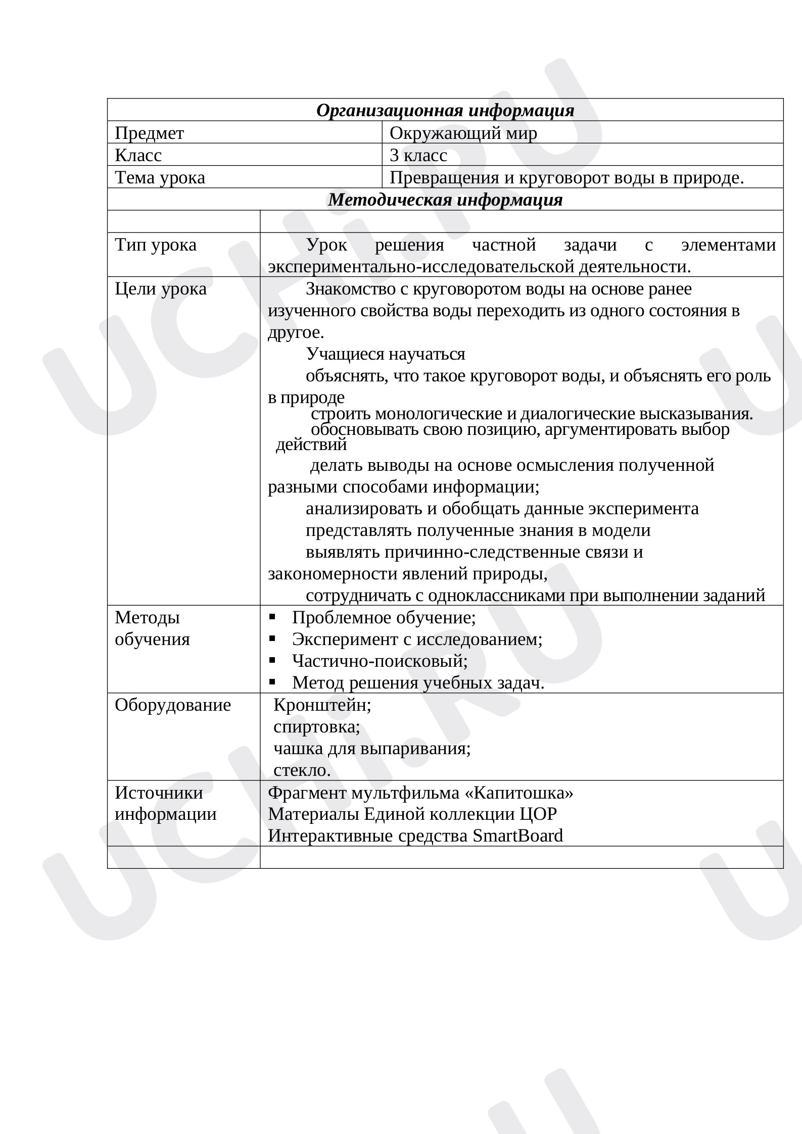Предпросмотр материала Круговорот воды в природе