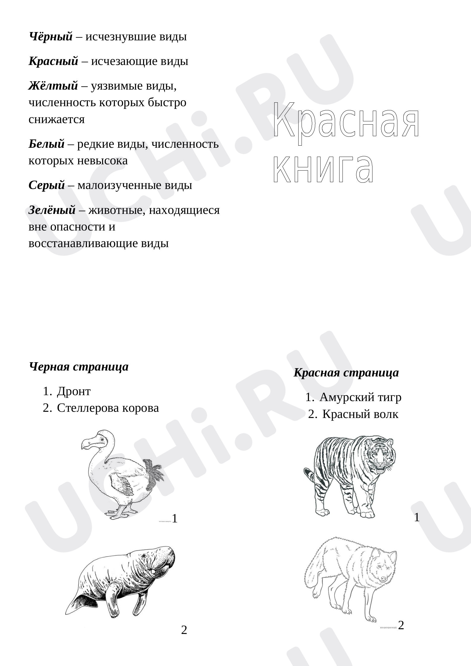 Предпросмотр материала Рабочий лист к уроку окружающего мира по теме: Красная книга