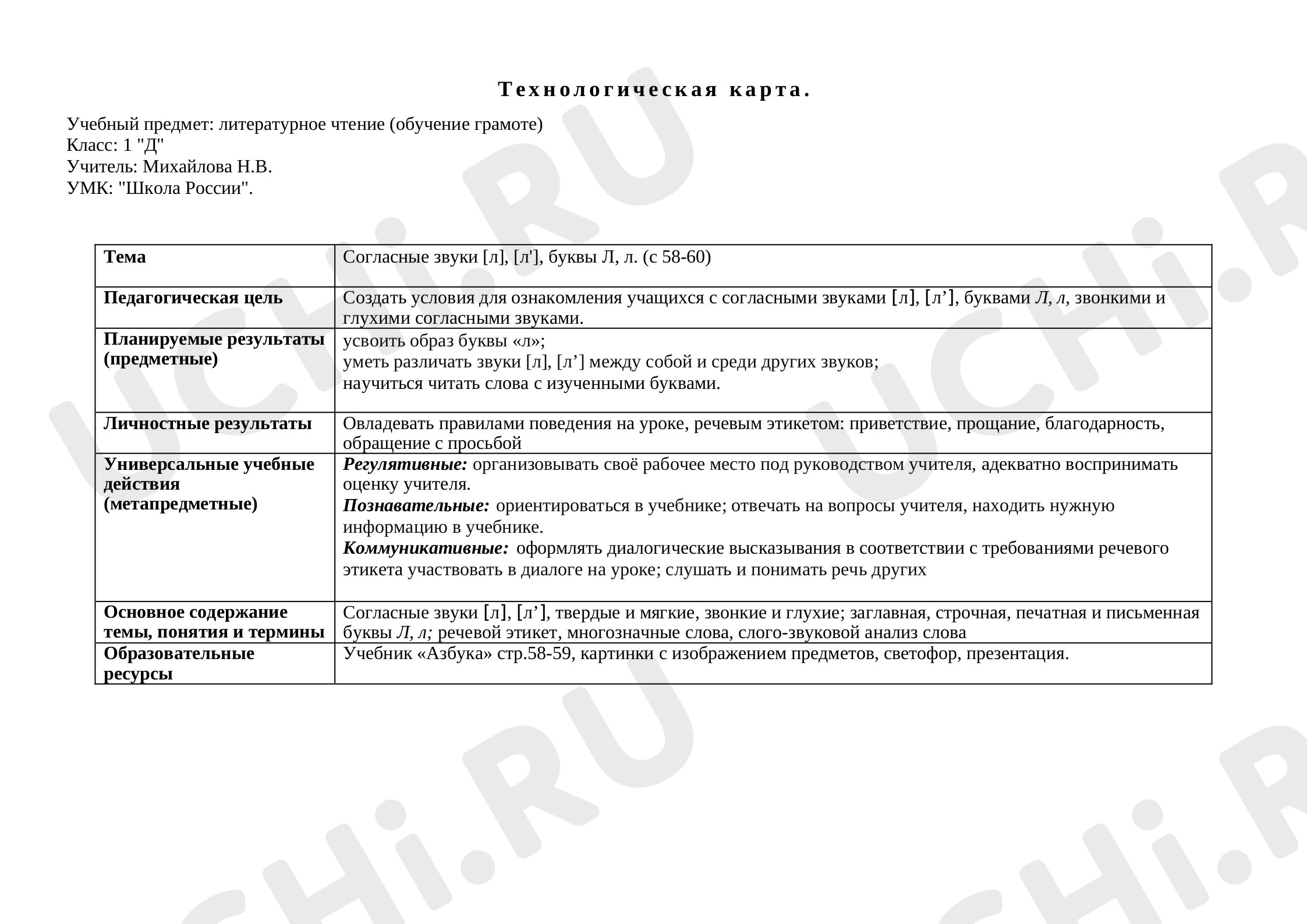 Предпросмотр материала Согласные звуки [л], [л], буквы Л, л
