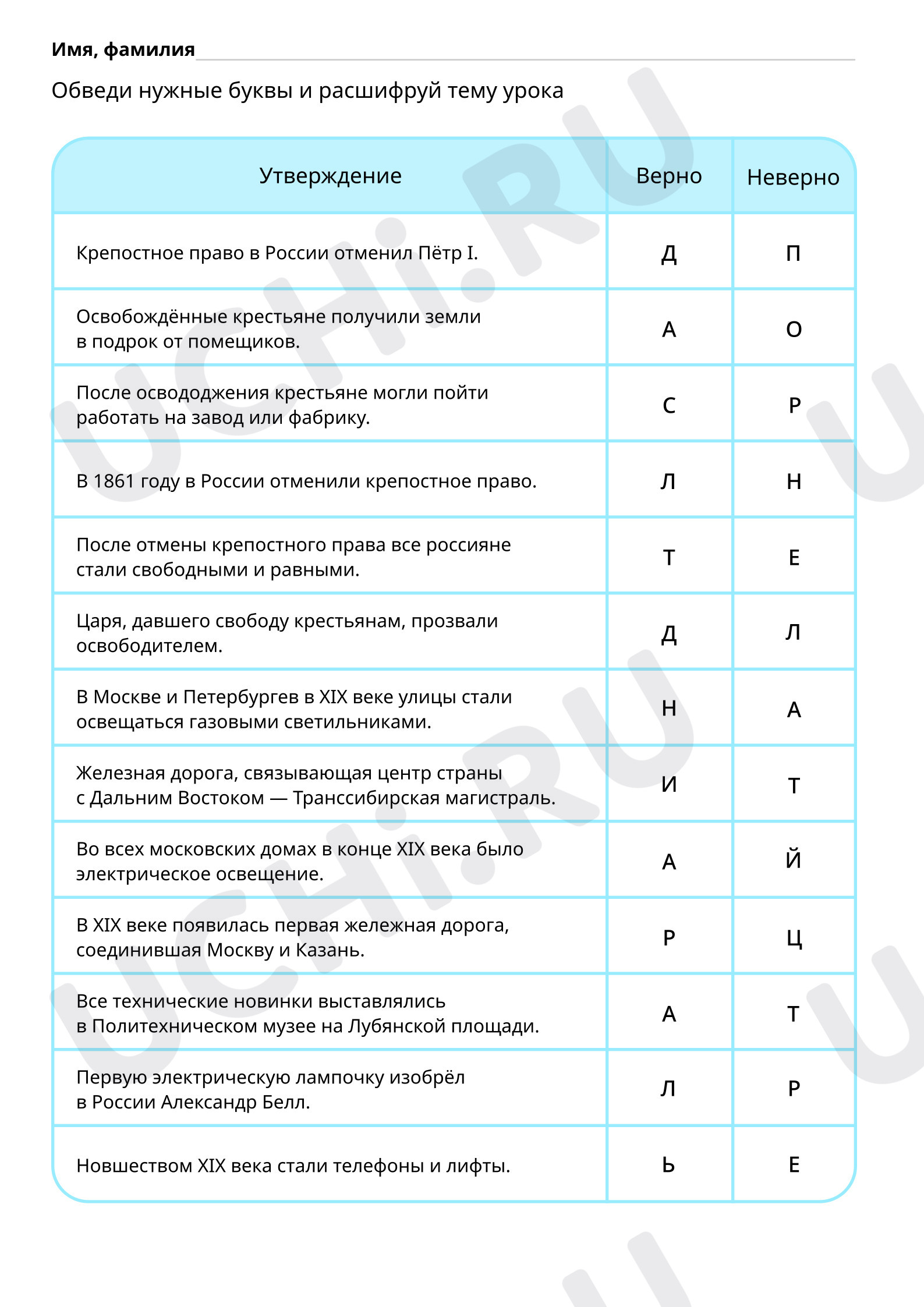 Окружающий мир, 4 класс, Расшифруй тему урока.pdf