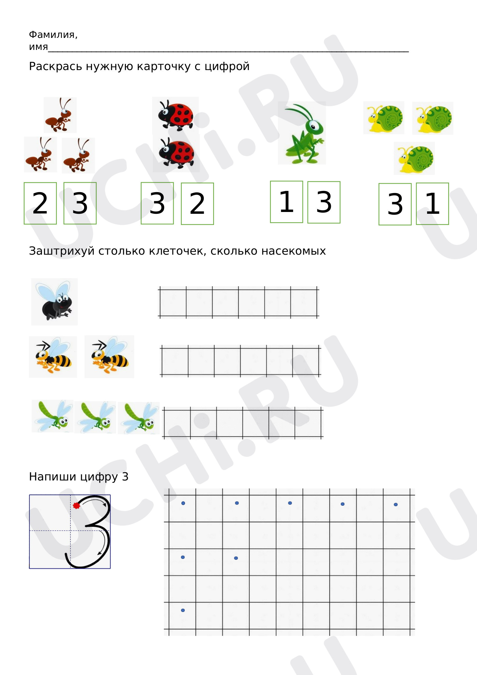 Предпросмотр материала Число и цифра 3 (базовый уровень)