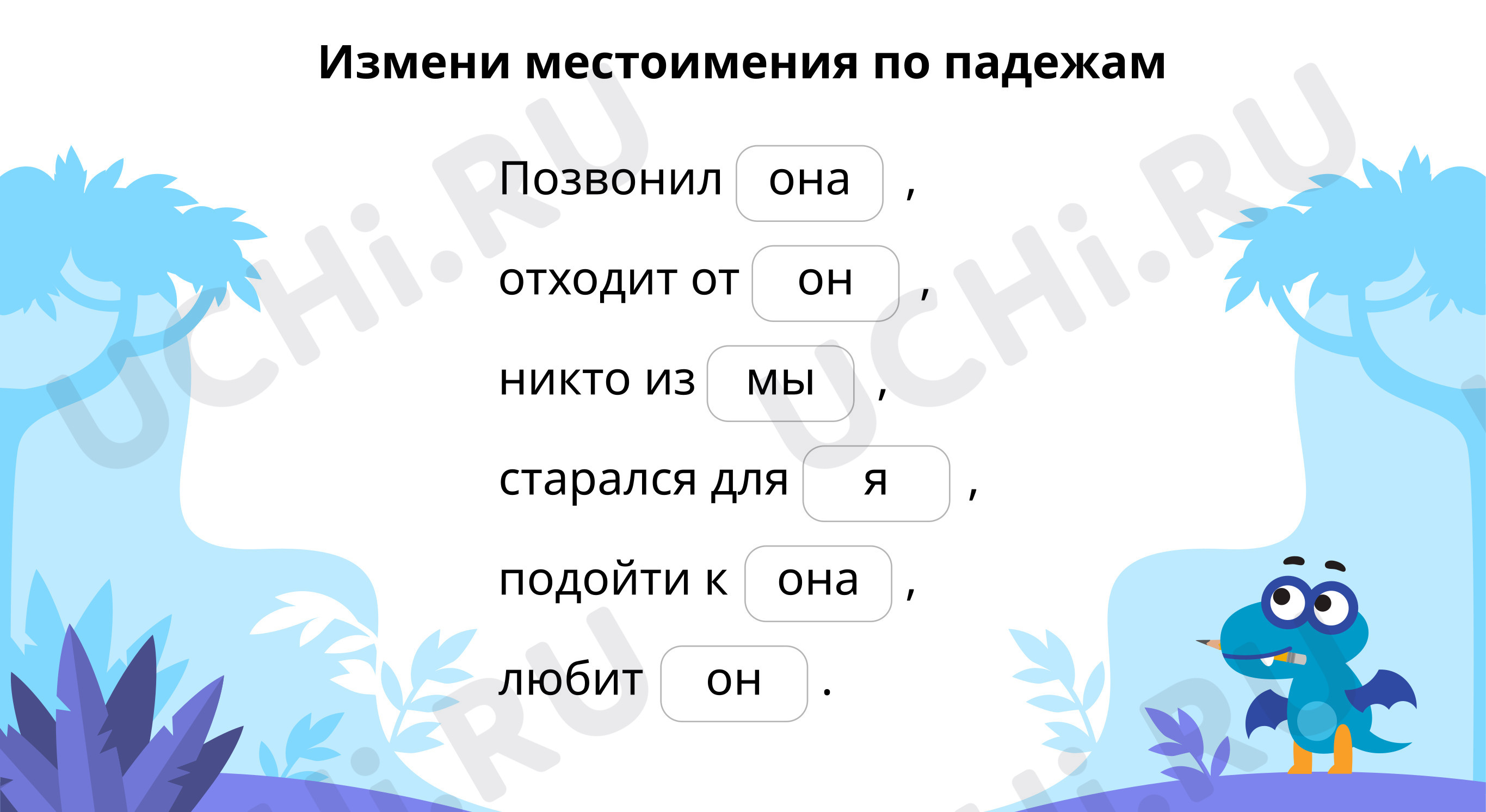 Интерактивная карточка №4 для урока “Правописание местоимений с ...