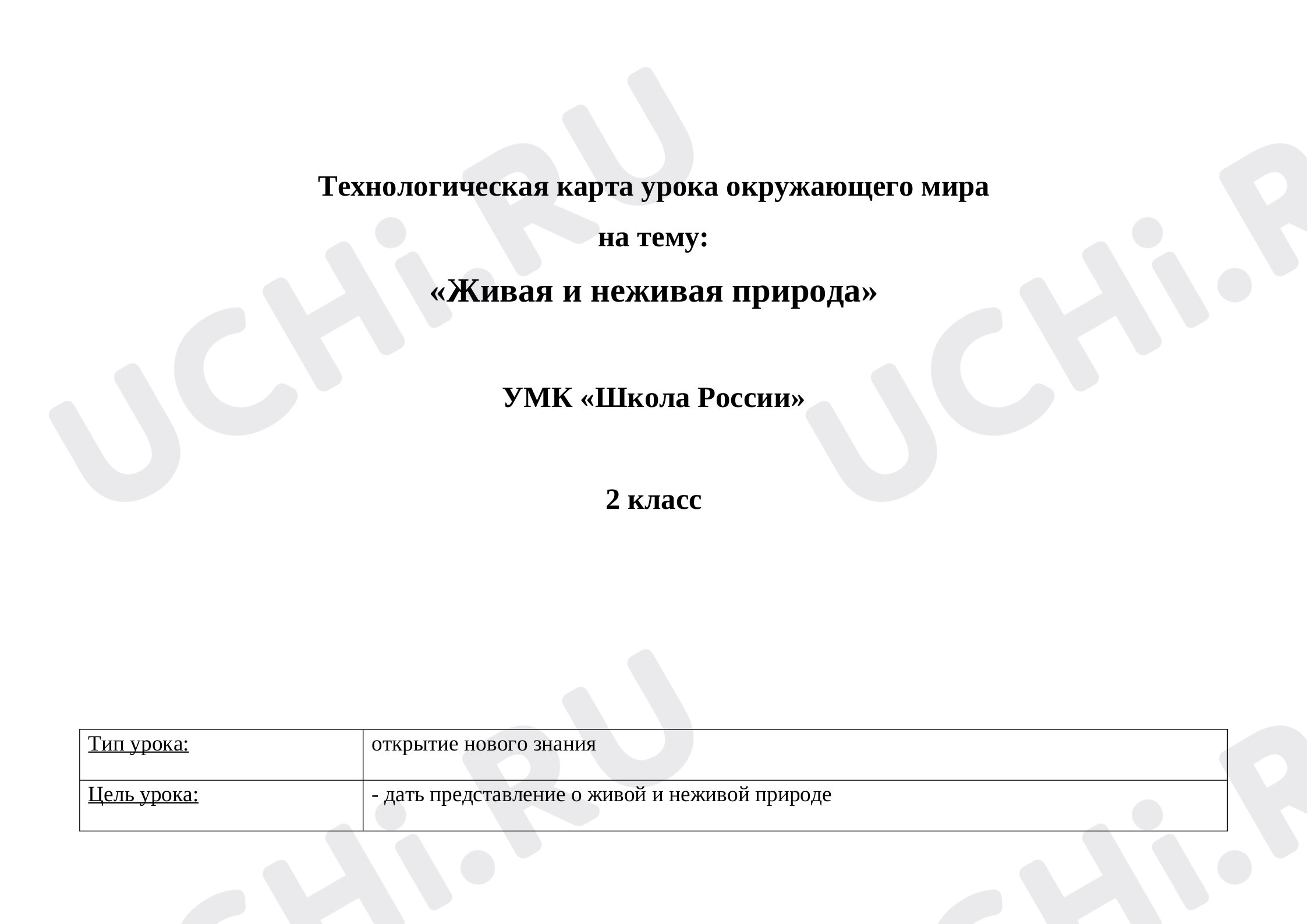 Предпросмотр материала Живая и неживая природа