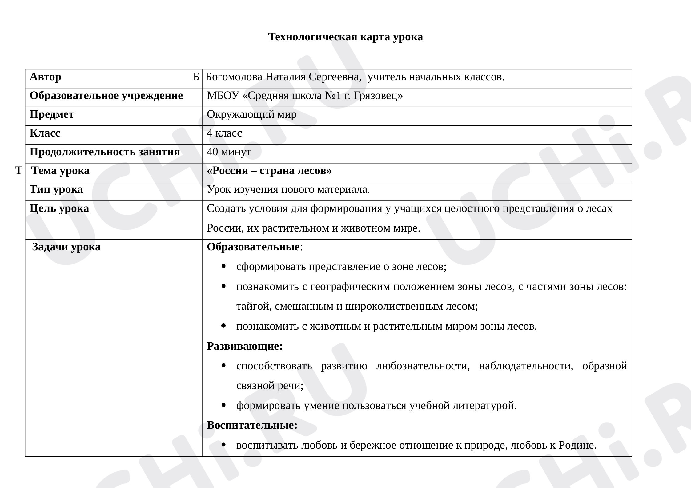 Предпросмотр материала Россия — страна лесов