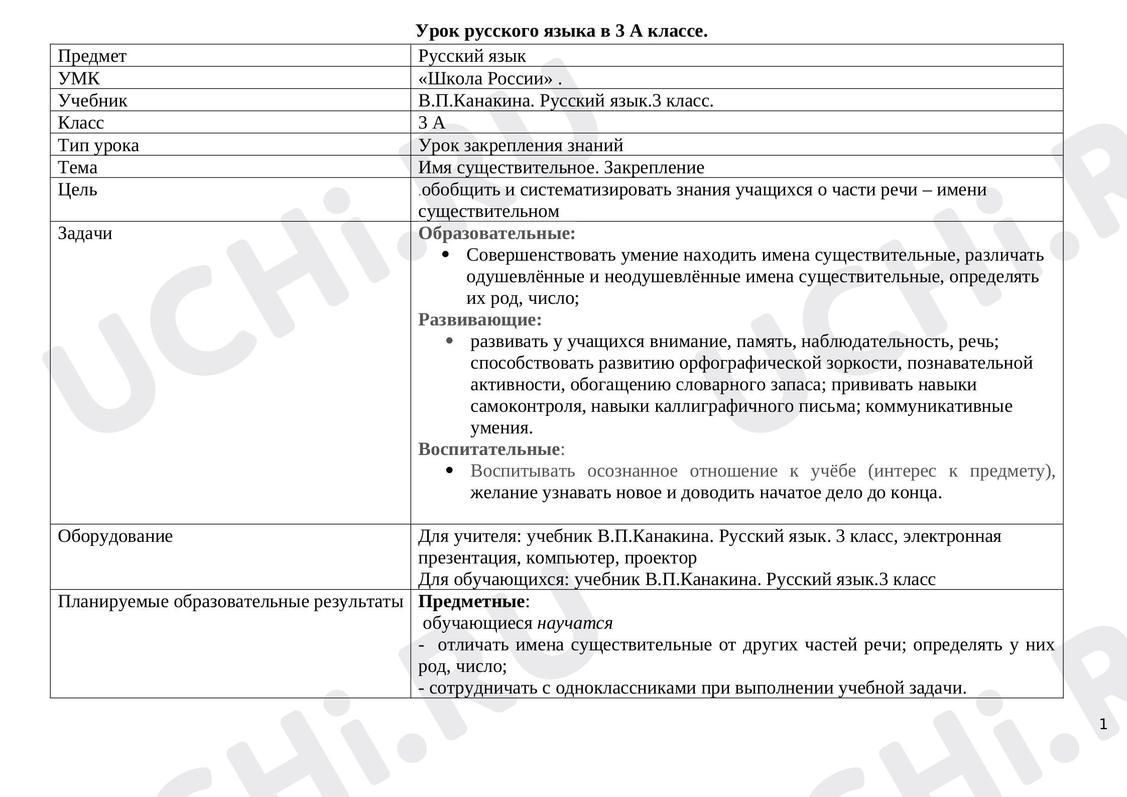 Предпросмотр материала Имя существительное. Закрепление