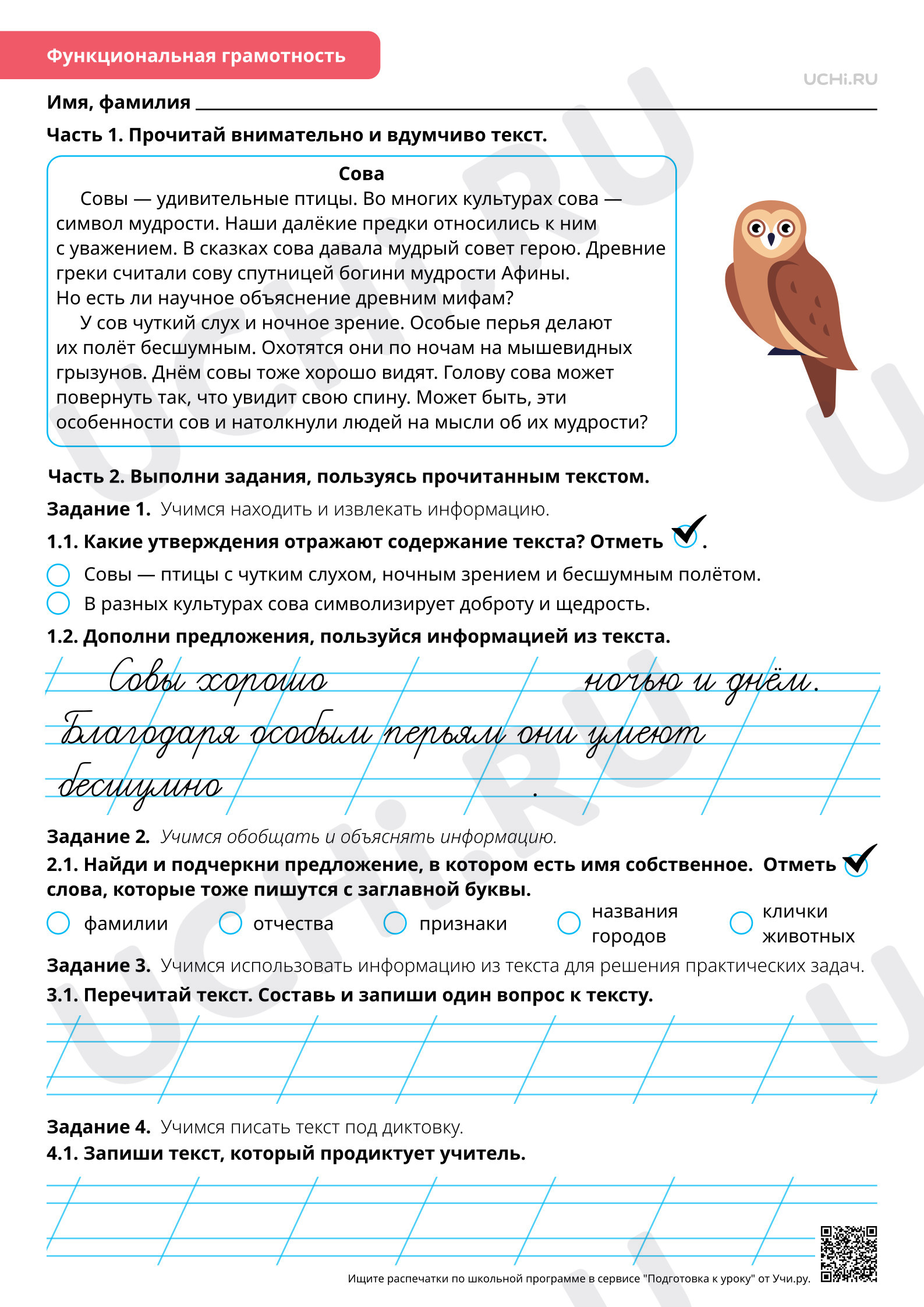 Предпросмотр материала Объяснительная запись под диктовку текста. Повышенный уровень