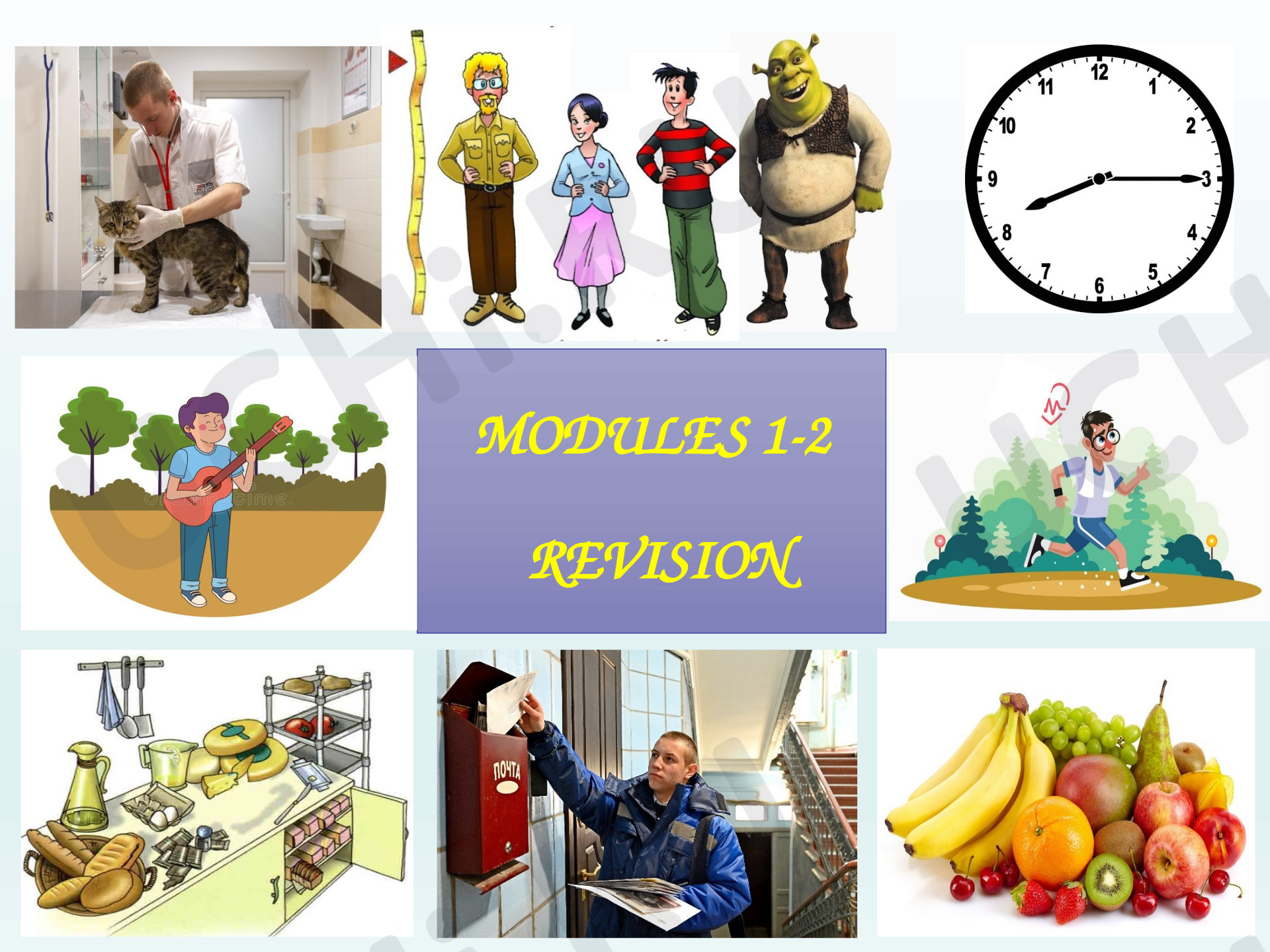 Предпросмотр материала Презентация к уроку английского языка по теме: "Modules 1-2 Revision"
