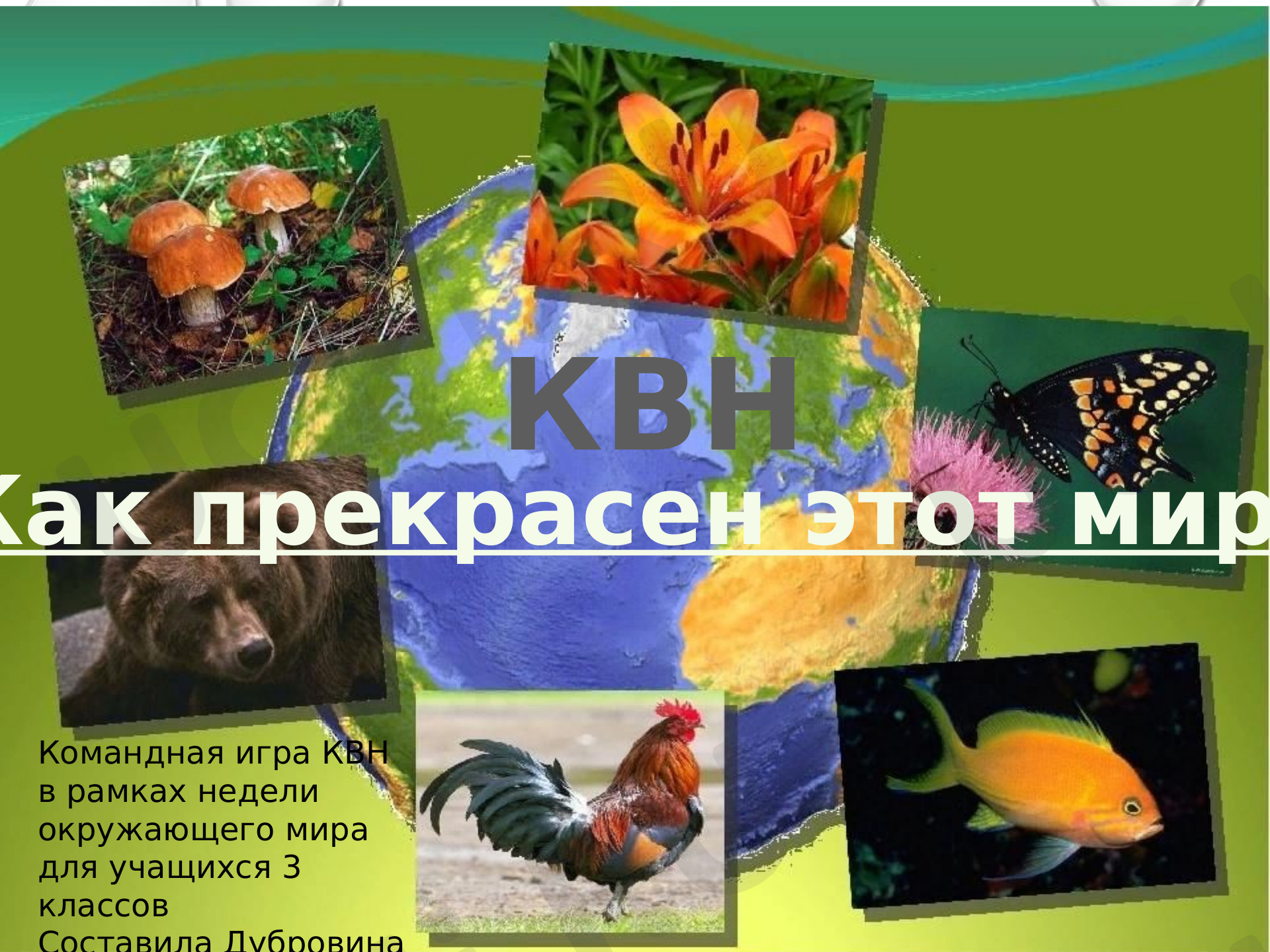 Предпросмотр материала Презентация к уроку окружающего мира по теме: "КВН 3 класс"