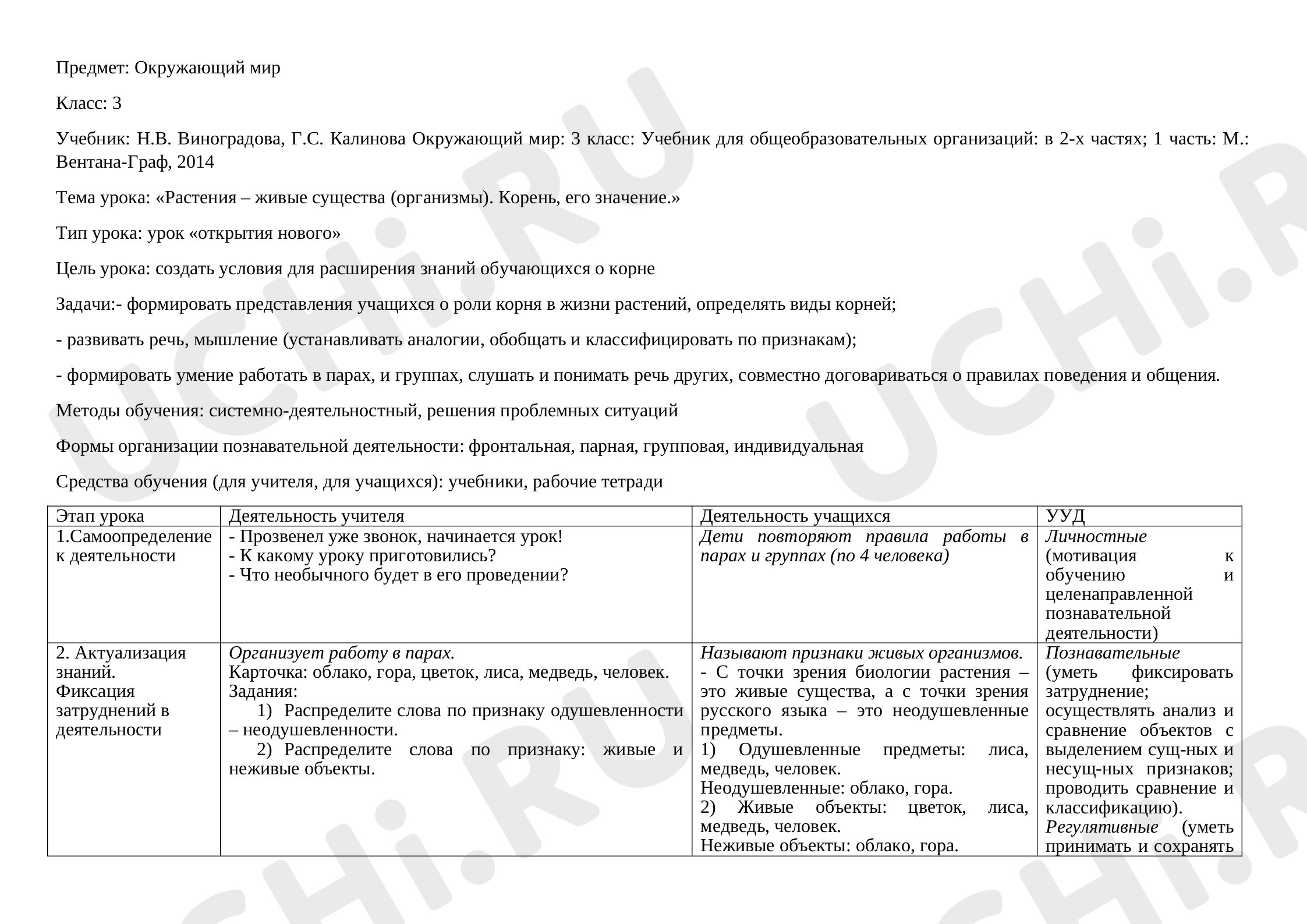 Предпросмотр материала Растения – живые существа (организмы). Корень, его значение