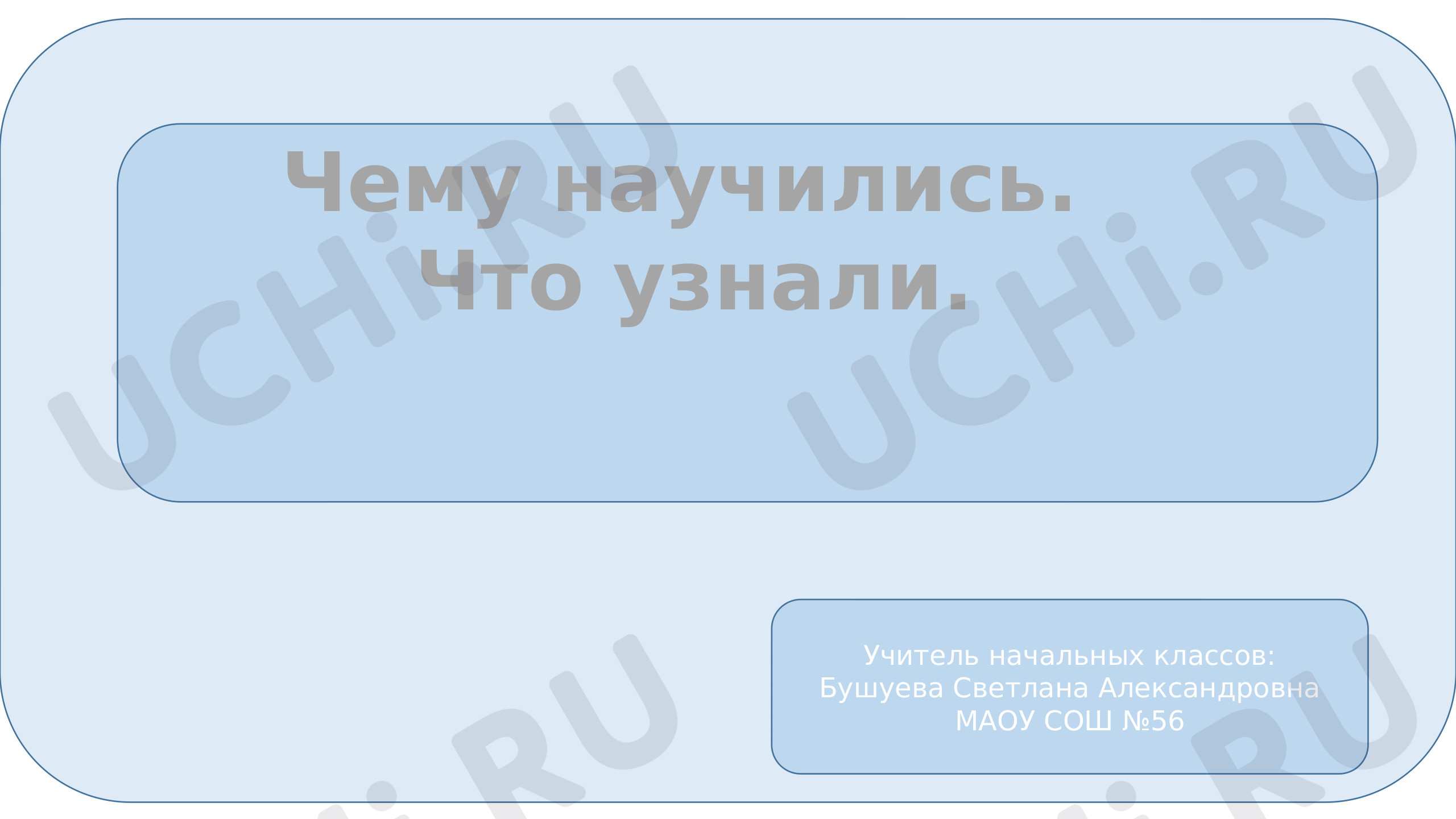 Предпросмотр материала Презентация. Урок математики «Чему научились.Что узнали».