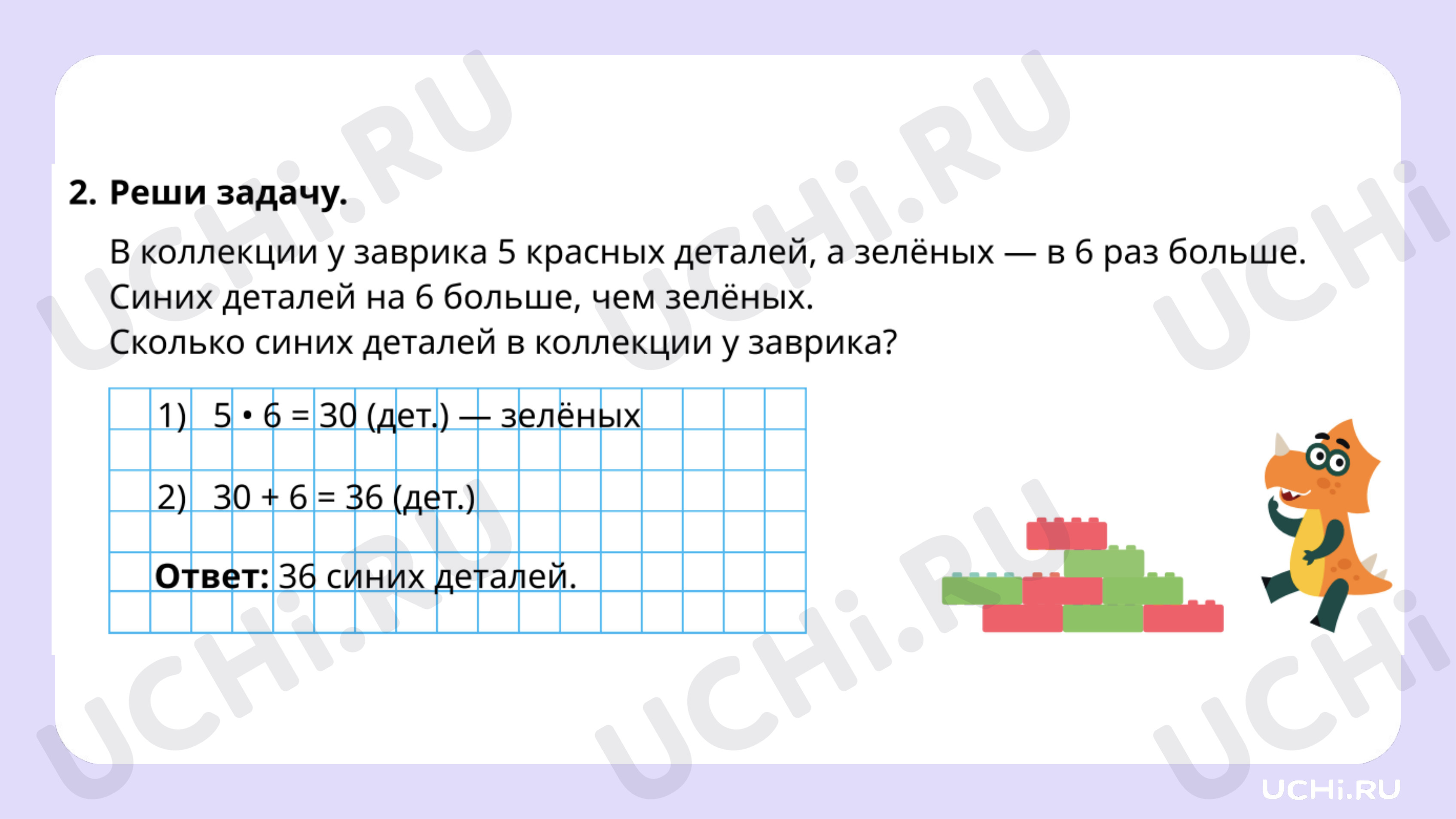 Ответы на рабочие листы по теме «Табличное умножение в пределах 50.  Умножение числа 6 и на 6»: Табличное умножение в пределах 50. Умножение  числа 6 и на 6 | Учи.ру