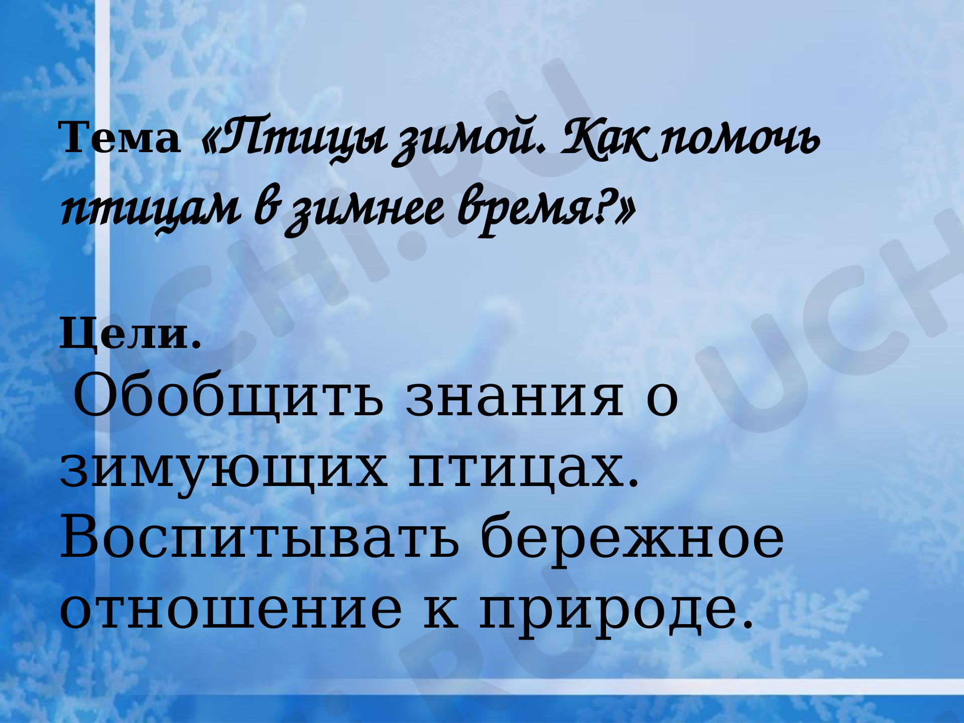 Предпросмотр материала Птицы зимой