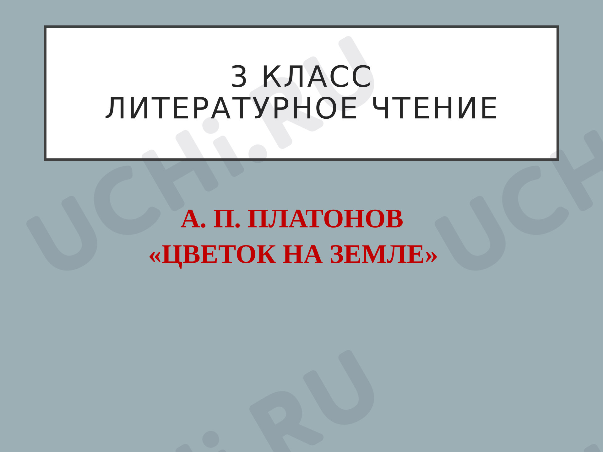 Литературное чтение, 3 класс, Презентация по литературному чтению на тему "Платонов. Цветок на земле".pptx