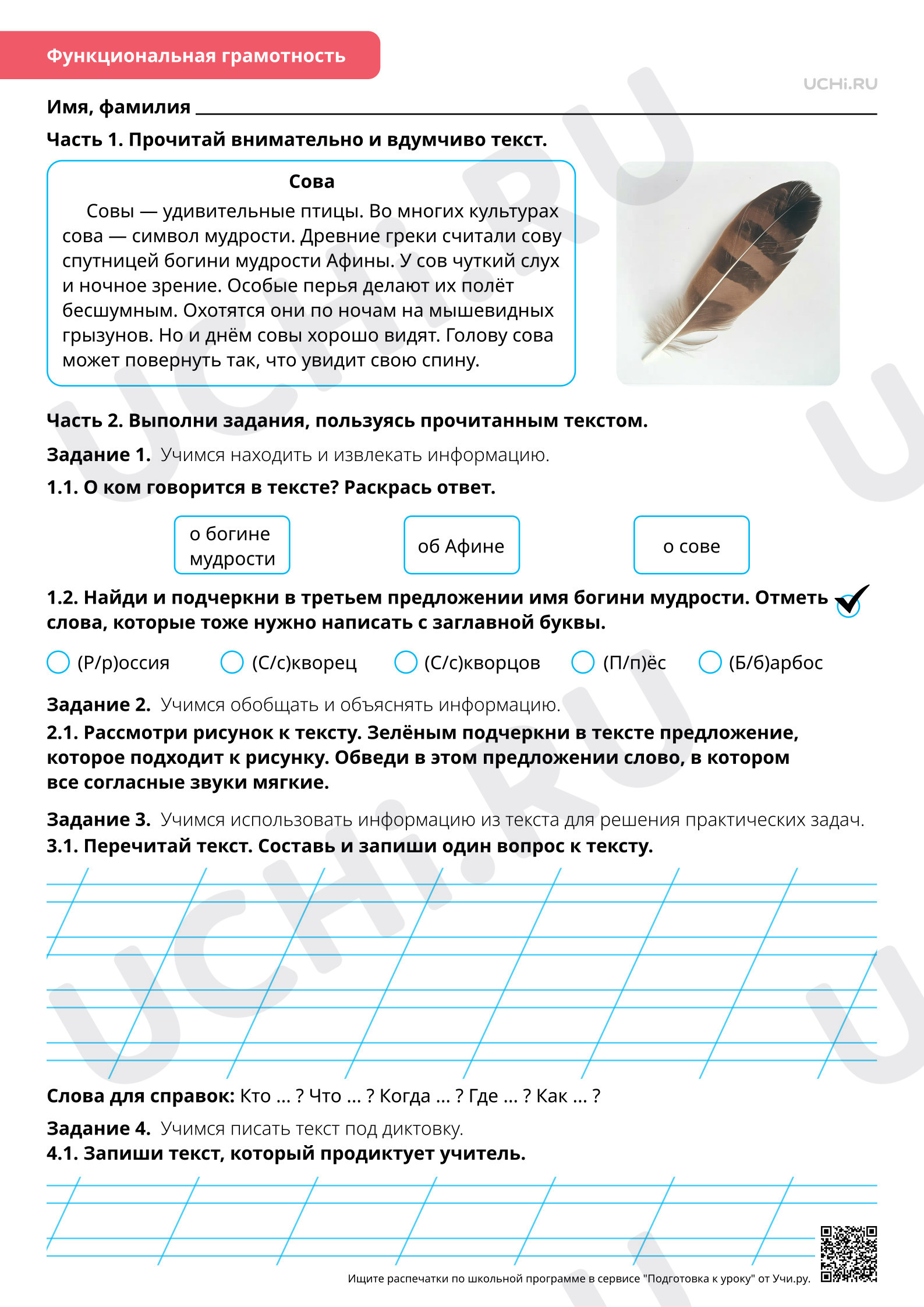 Предпросмотр материала Резервный урок. Объяснительная запись под диктовку текста. Базовый уровень