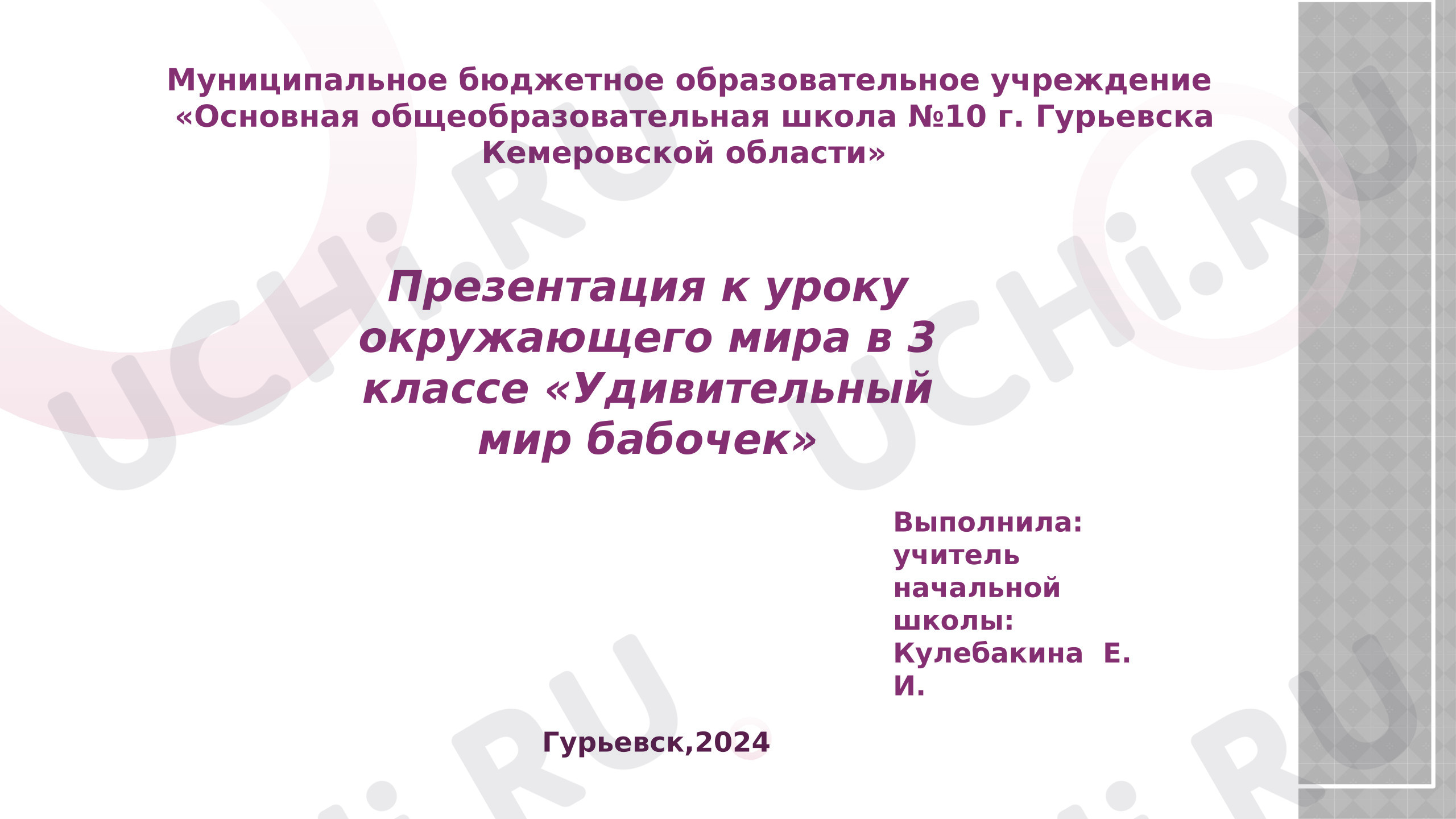 Предпросмотр материала Презентация к уроку окружающего мира. Разнообразие животных «Бабочки. Крылатая радуга».
