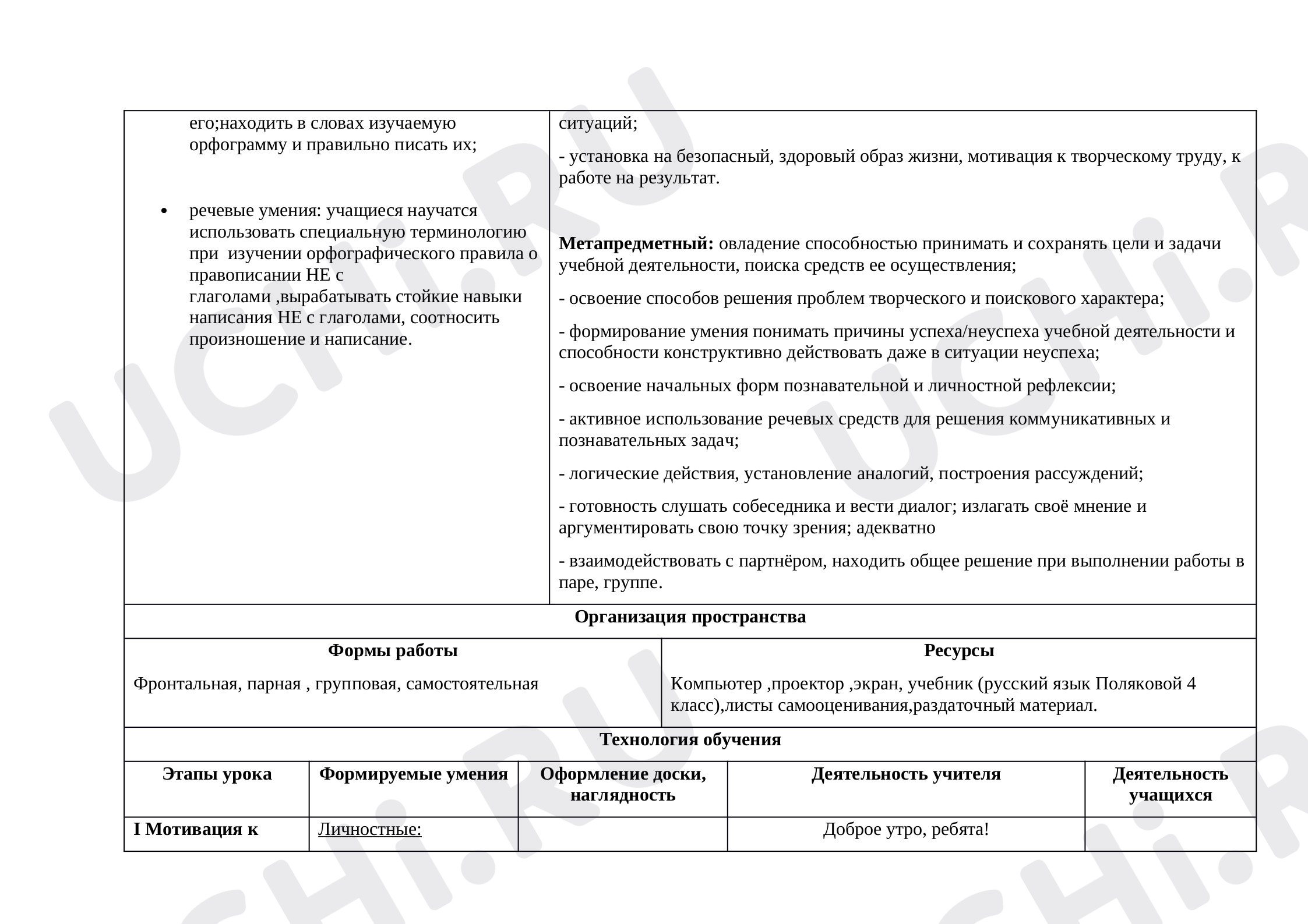 Морфология, русский язык 4 класс | Подготовка к уроку от Учи.ру