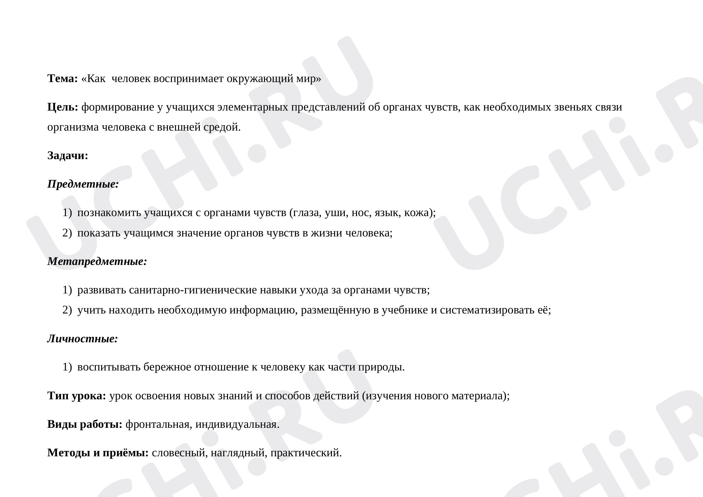 Предпросмотр материала Как человек воспринимает окружающий мир