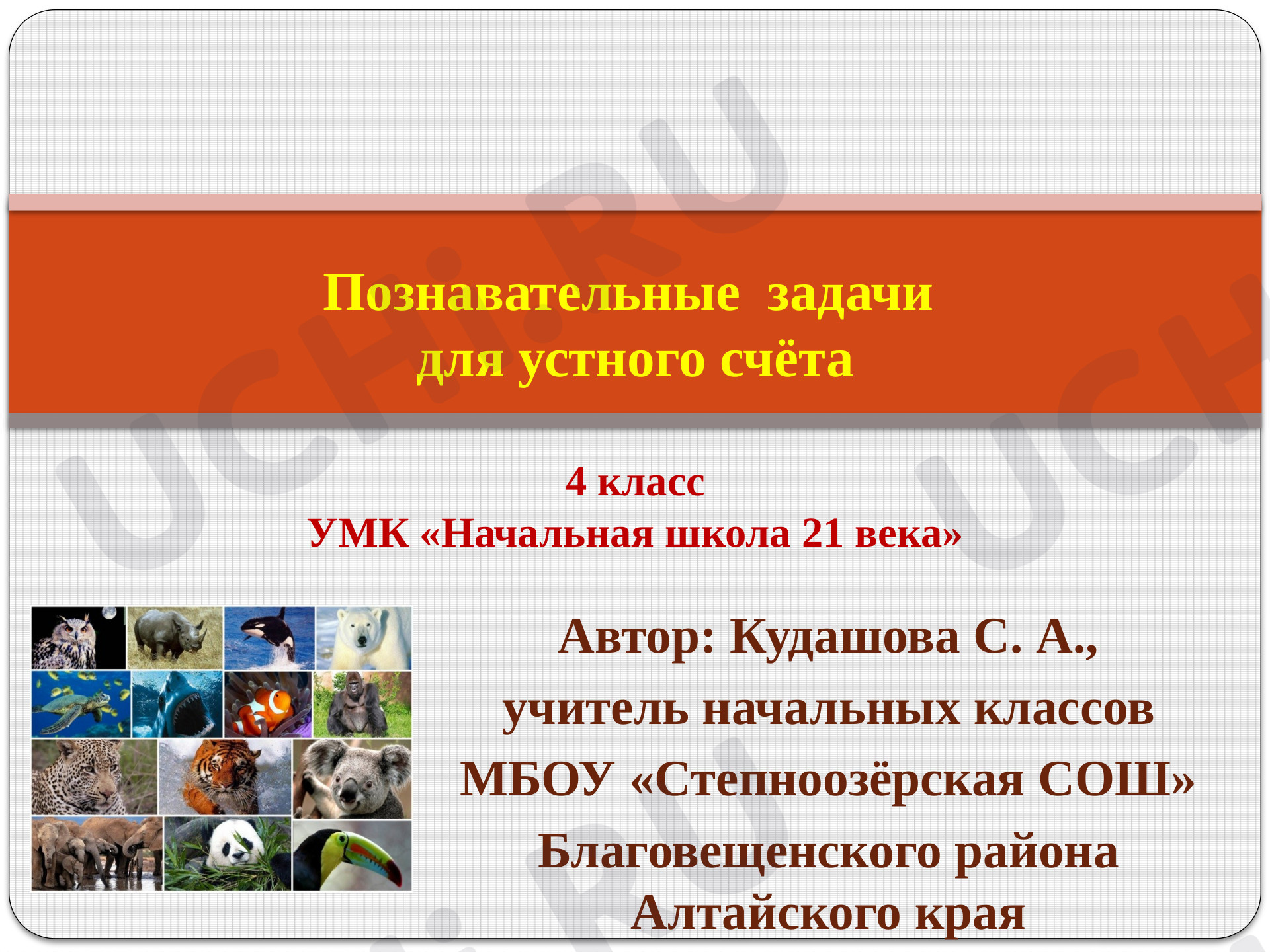 Предпросмотр материала Устный счёт