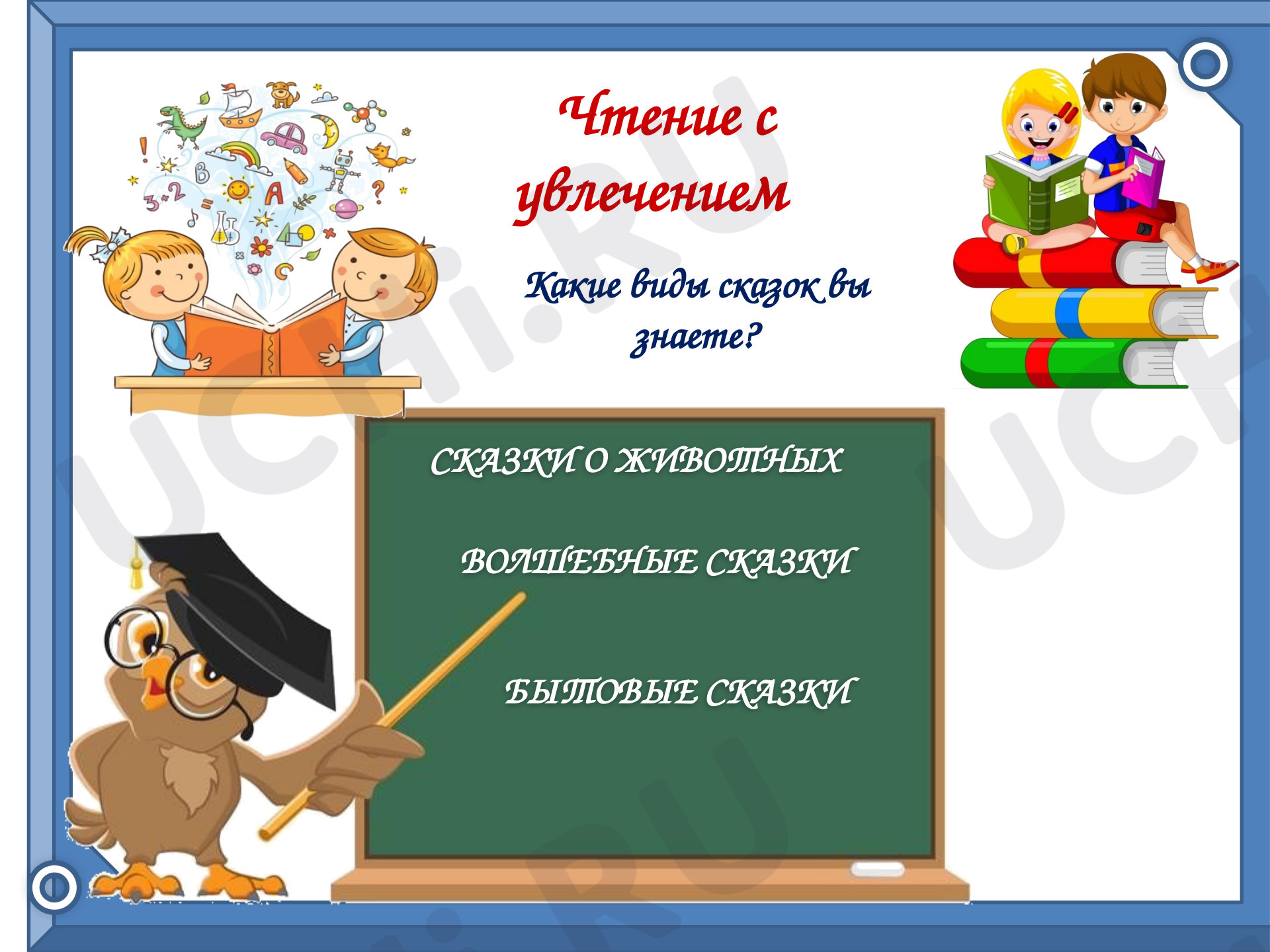 Предпросмотр материала Презентация к уроку литературного чтения по теме: Виды сказок