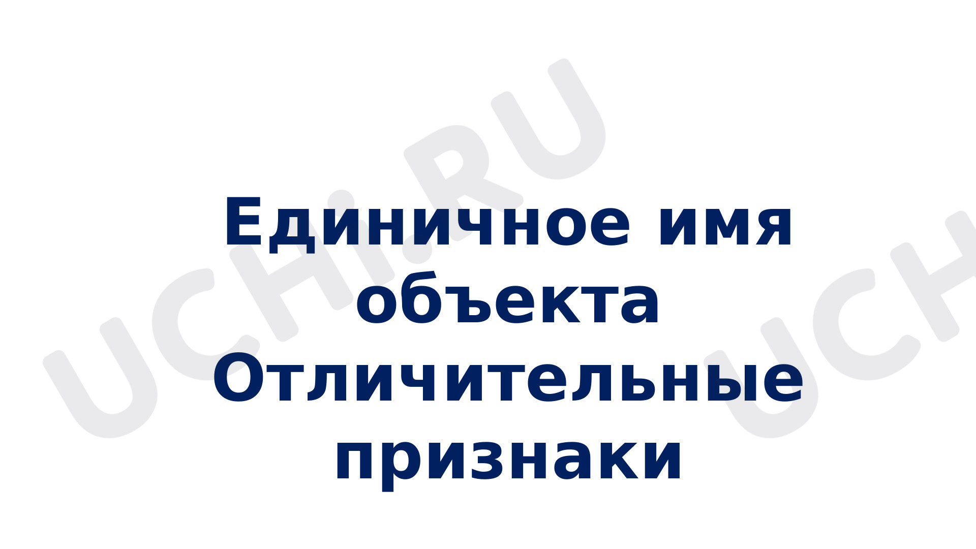 Предпросмотр материала «Единичное имя объекта. Отличительные признаки»