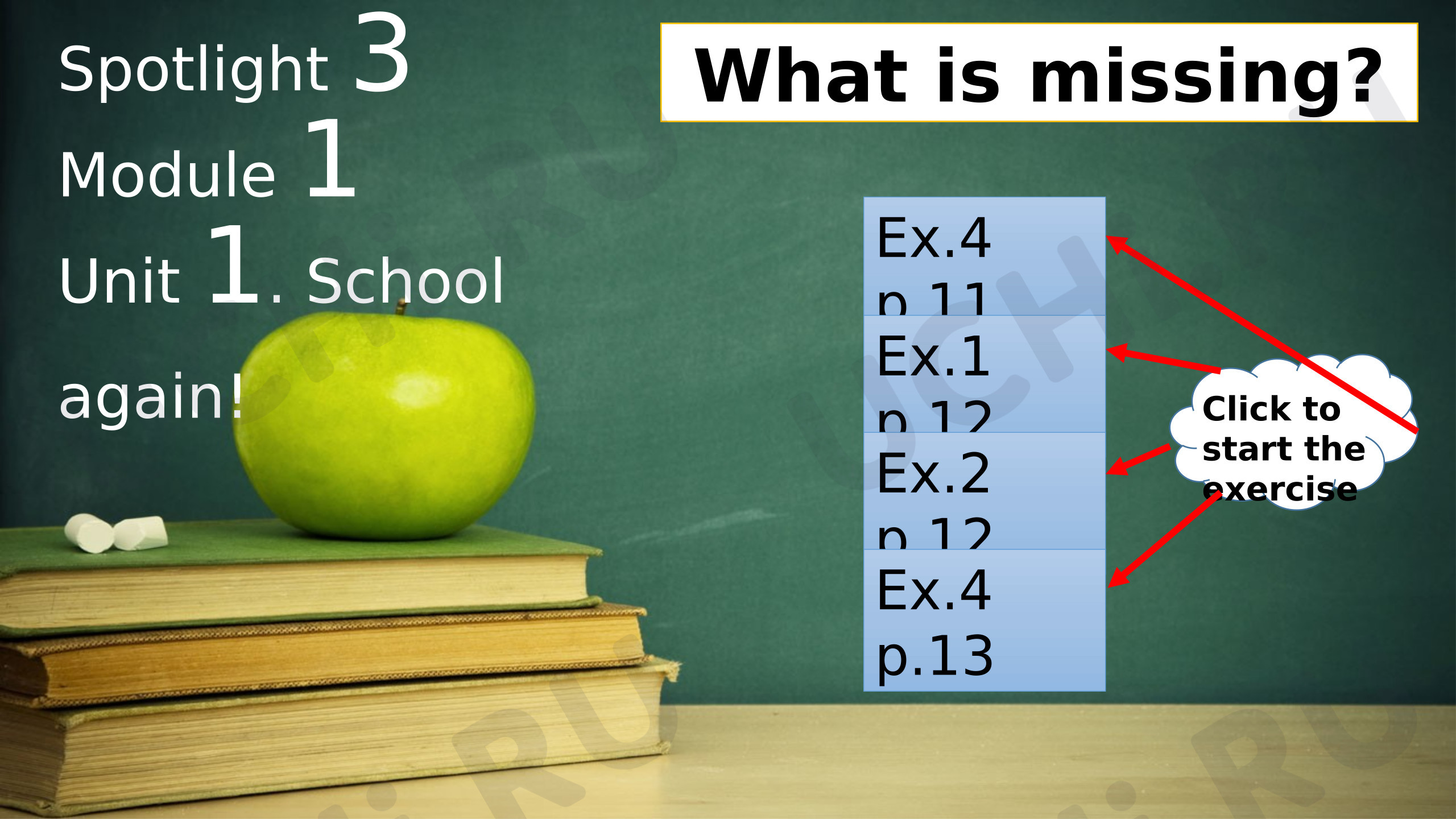 Предпросмотр материала Презентация к уроку английского языка по теме: School again