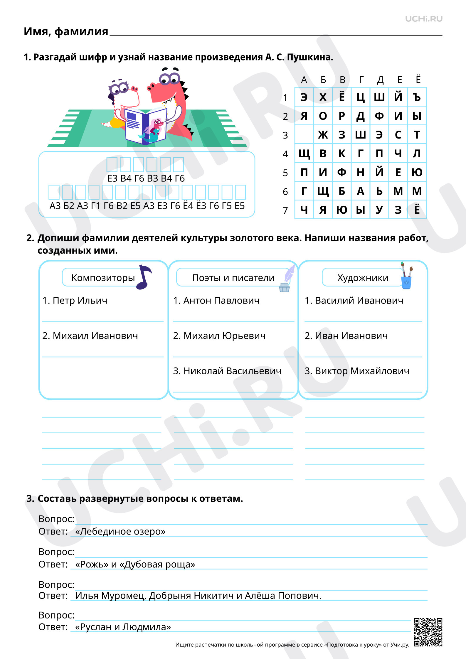 Предпросмотр материала Золотой век русской культуры. Повышенный уровень
