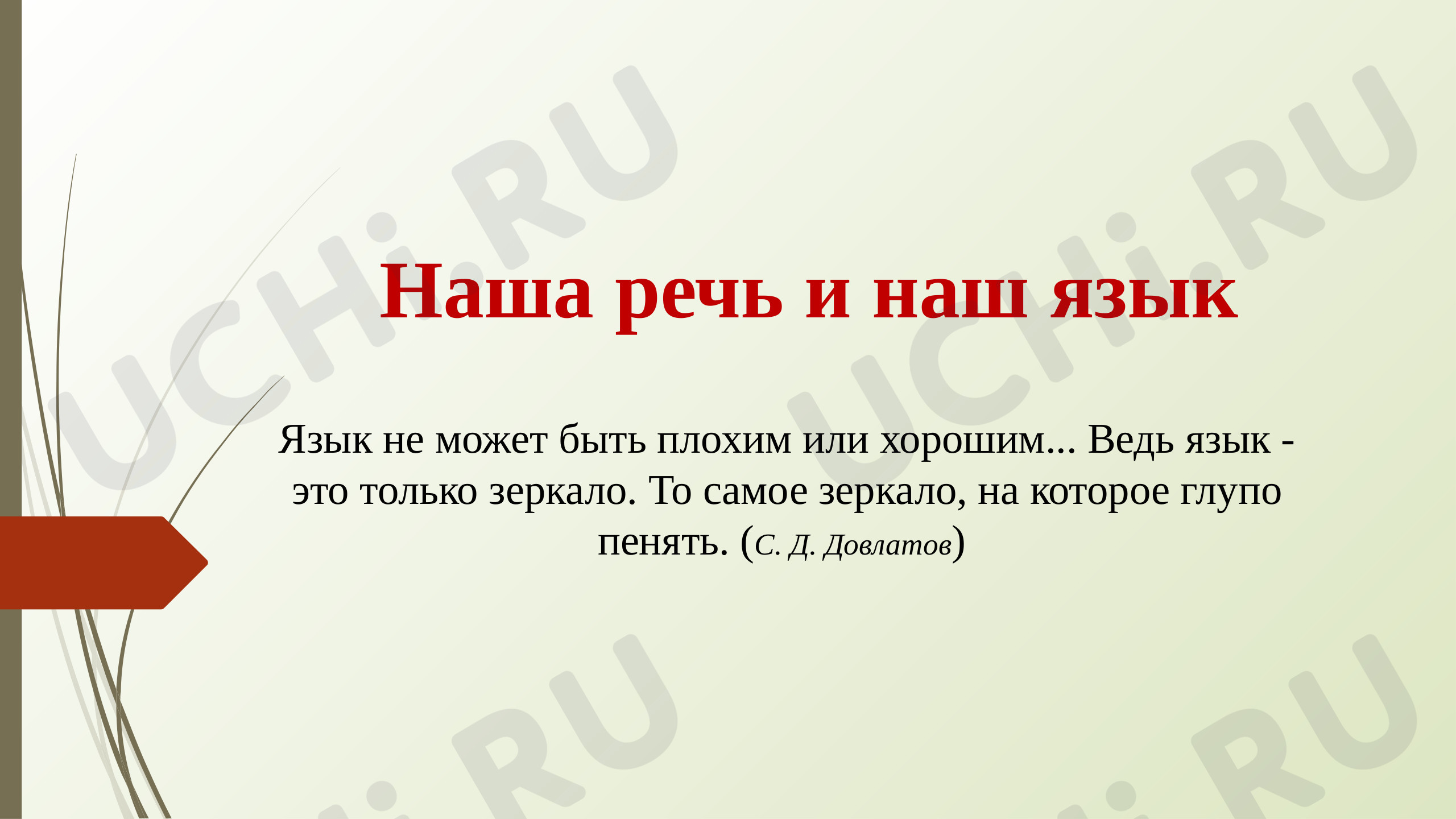 Предпросмотр материала Презентация к уроку по русскому языку. Наша речь и наш язык (русский язык).