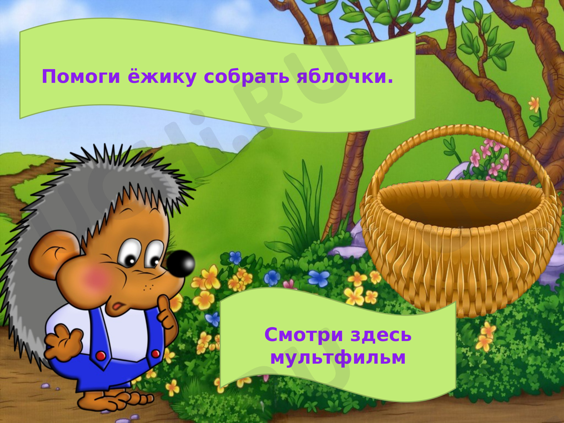Предпросмотр материала Устный счёт. Считаем с ёжиком