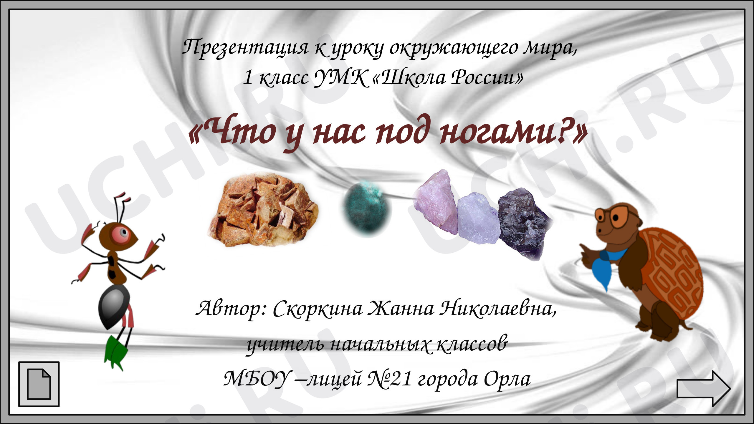Предпросмотр материала Презентация к уроку окружающего мира по теме: "Что у нас под ногами?"