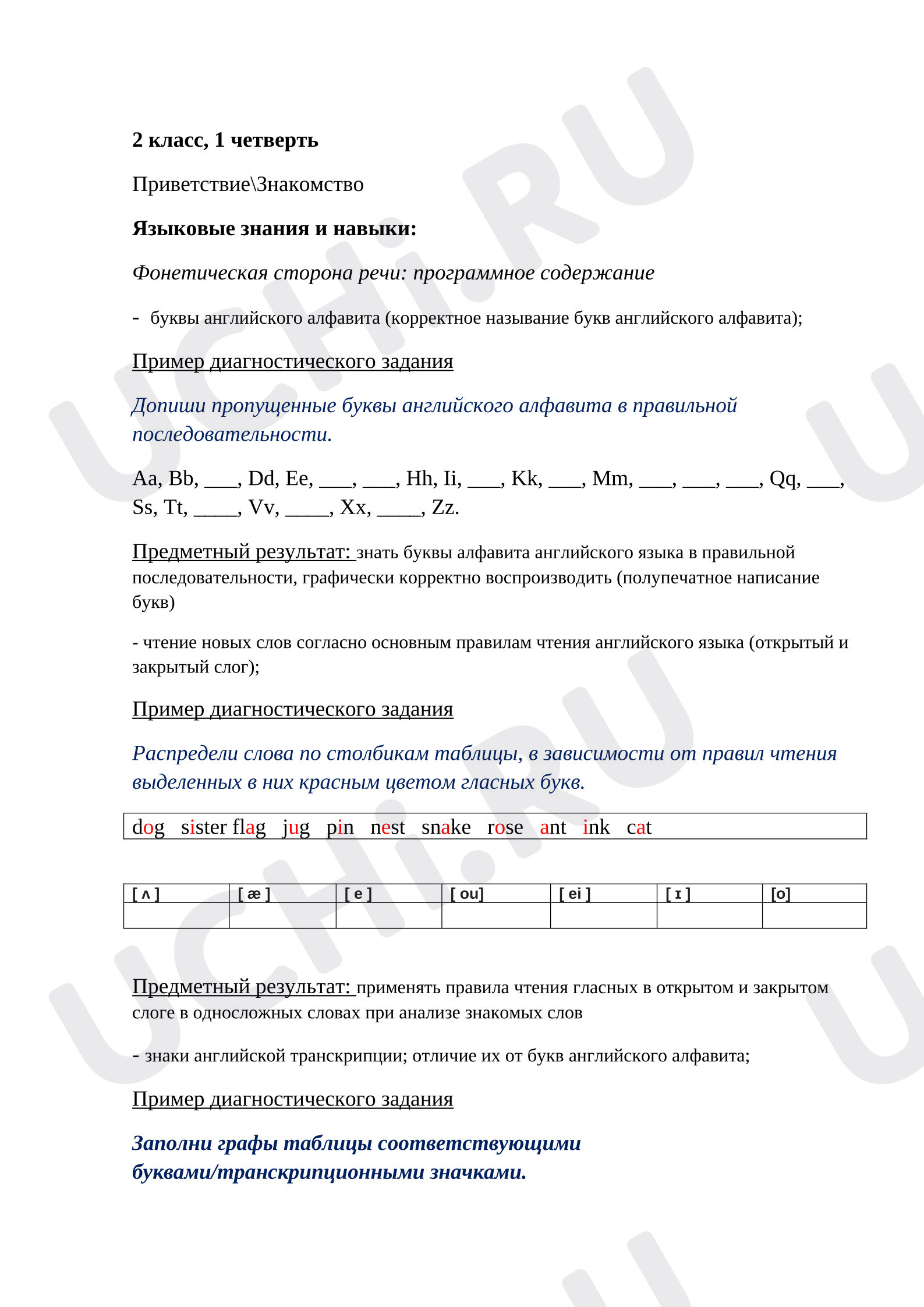 Предпросмотр материала Проверочная работа к уроку английского языка.
