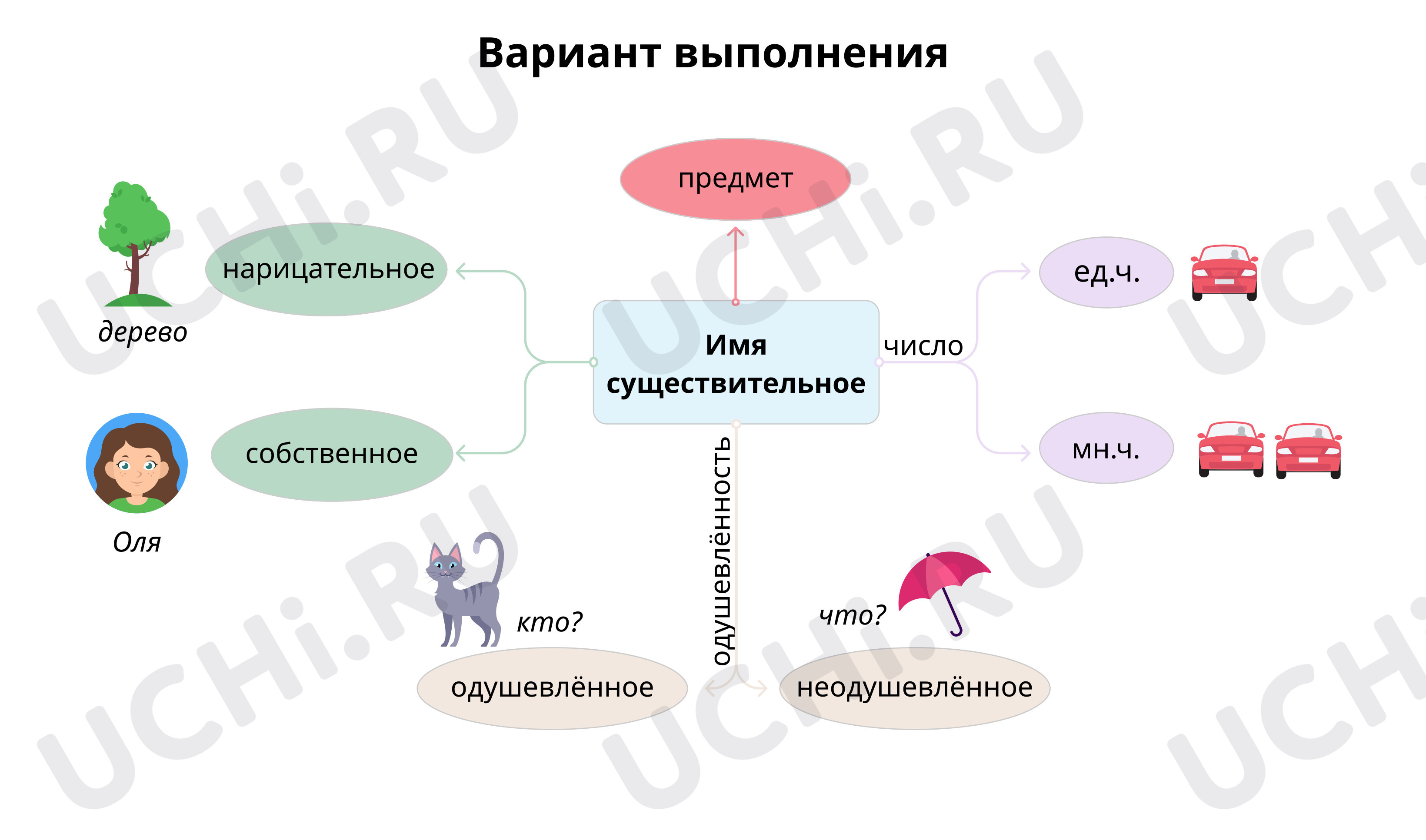 Вариант выполнения интеллект-карты: Проверка знаний | Учи.ру