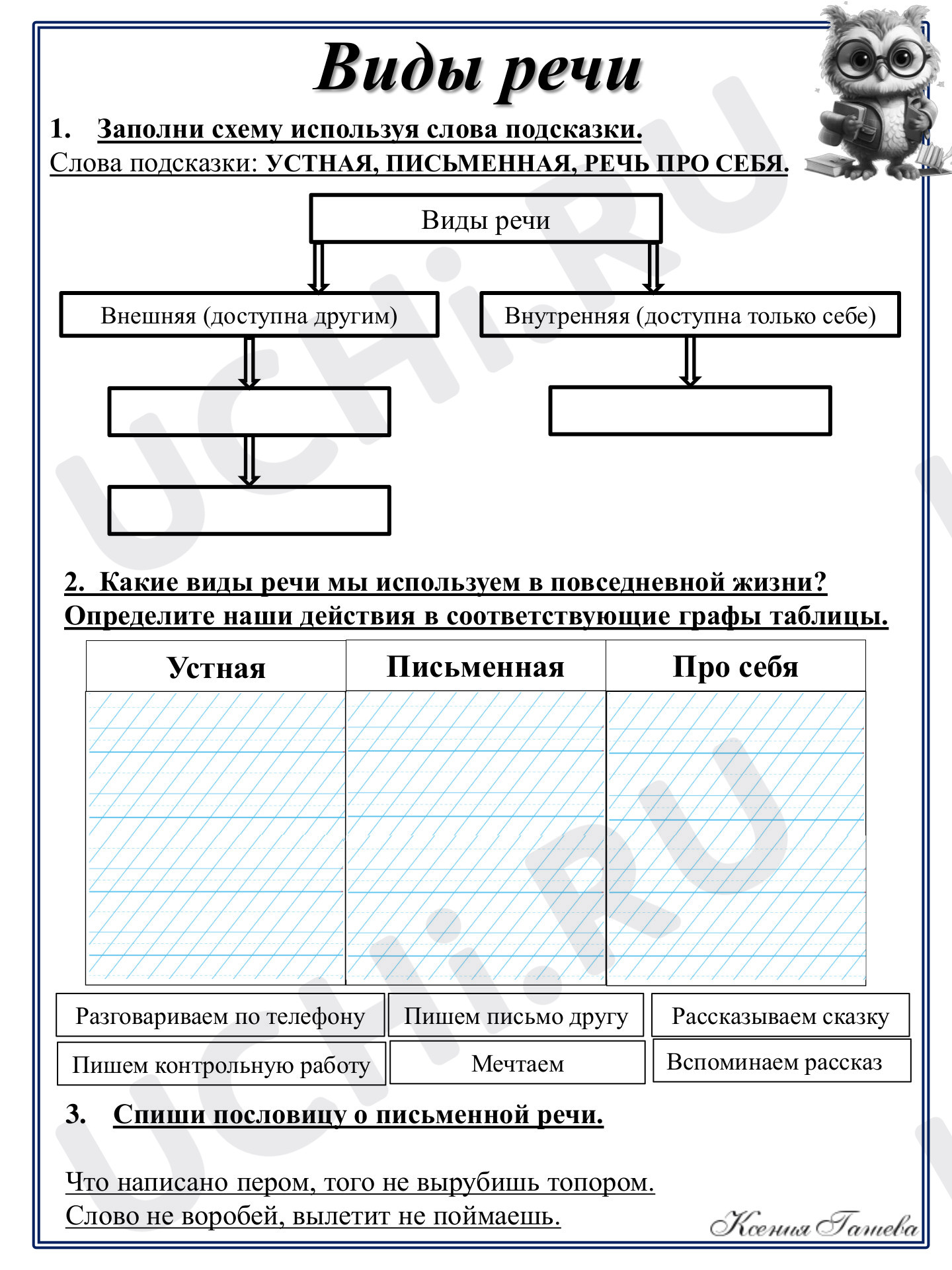 Предпросмотр материала Виды речи