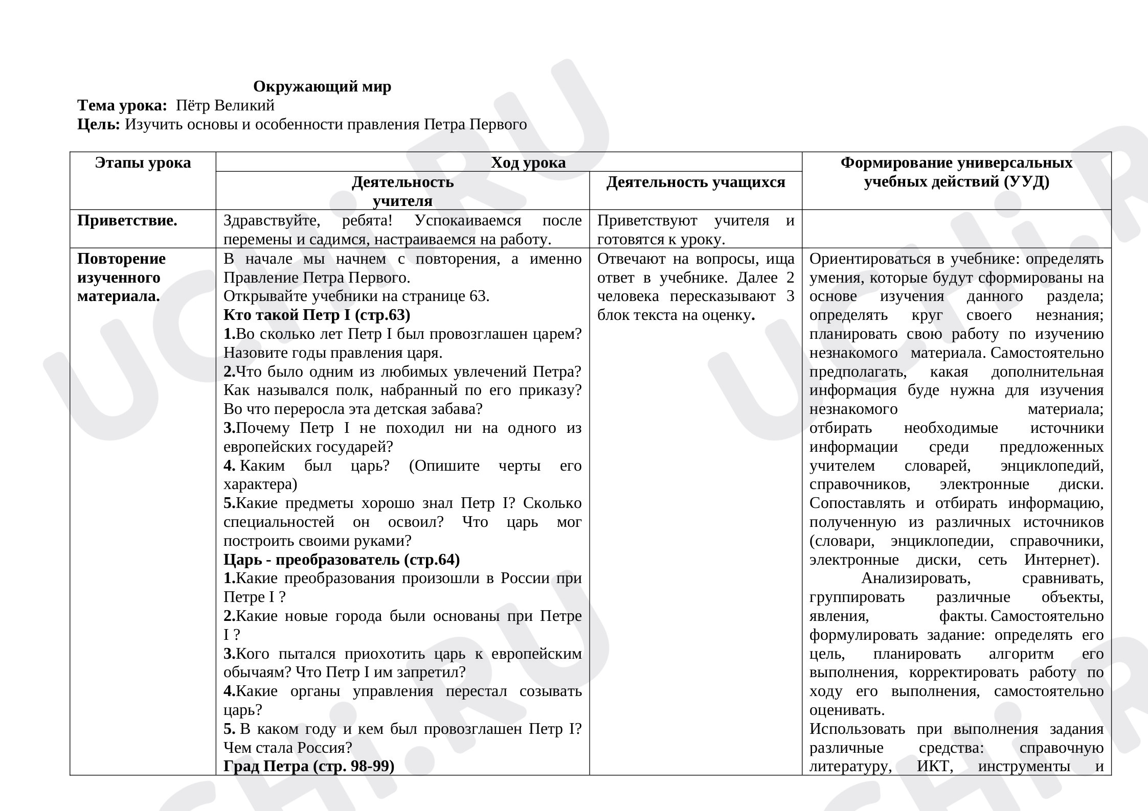 Предпросмотр материала Пётр Великий