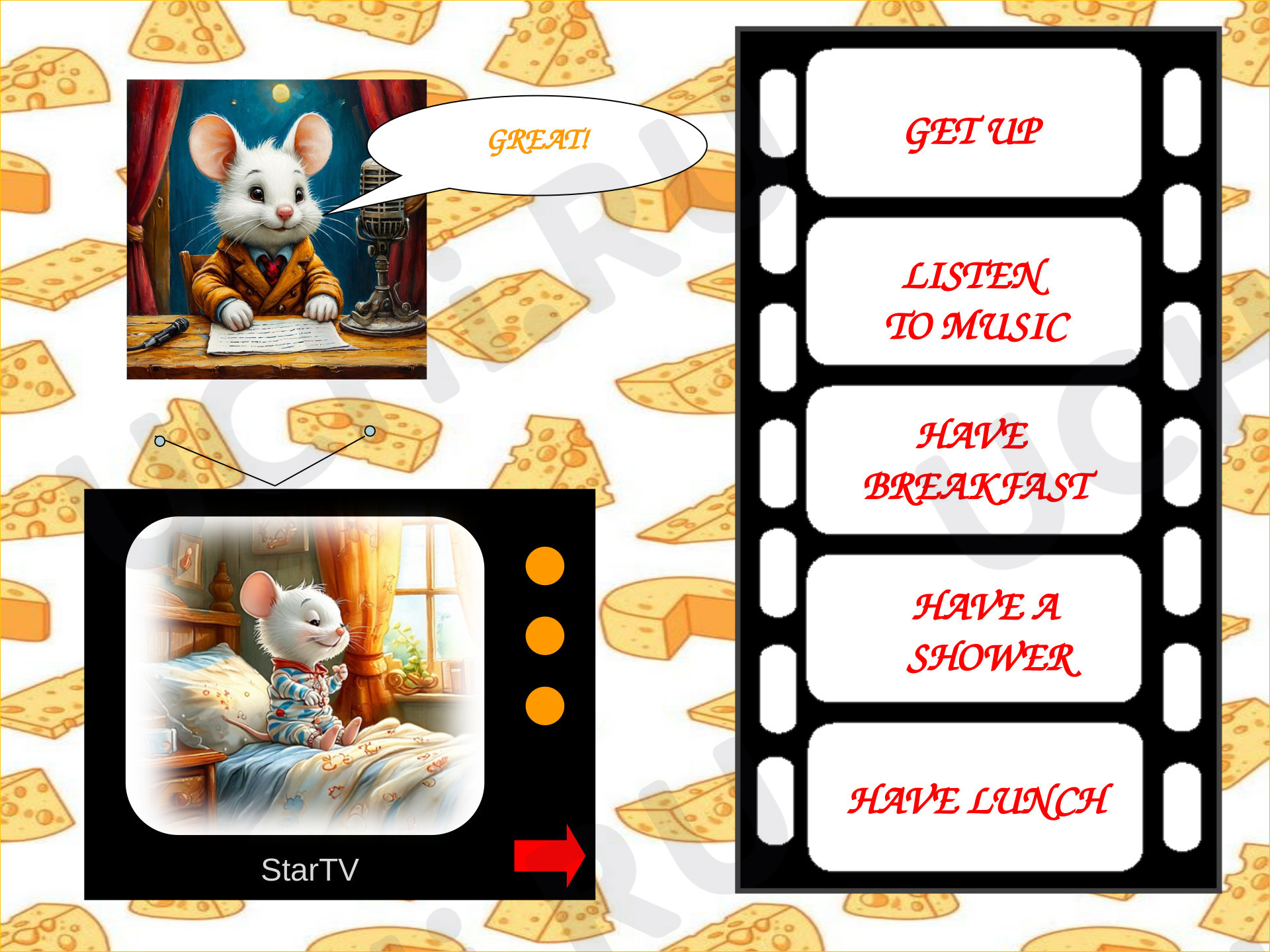 Предпросмотр материала Интерактивная игра по теме On Sundays к учебнику Spotlight 3, Module 8 16a