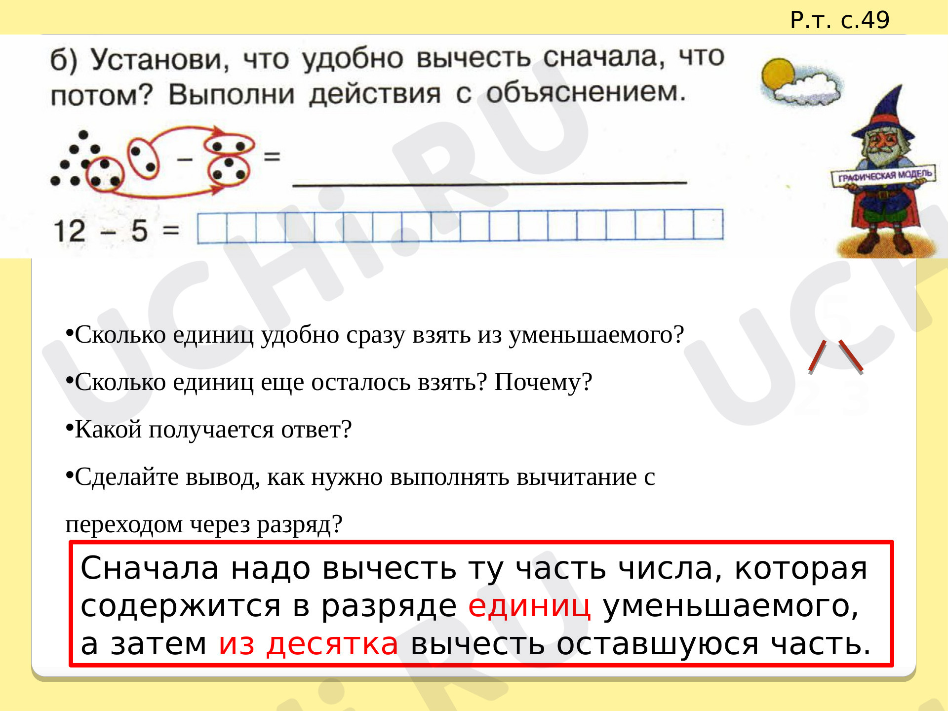 Вычитание с переходом через 10, математика 1 класс | Подготовка к уроку