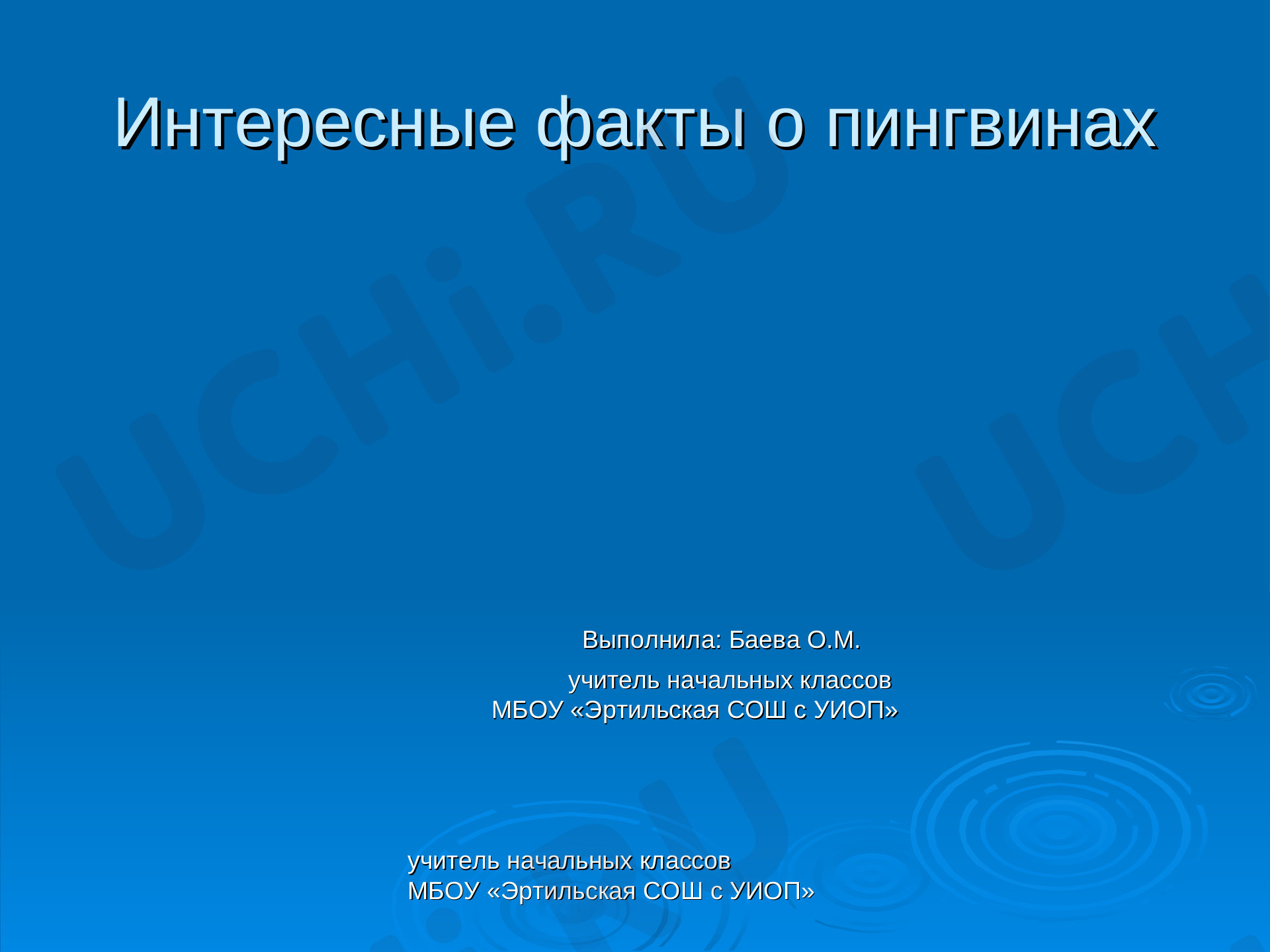 Предпросмотр материала Презентация. Интересные факты о пингвинах.