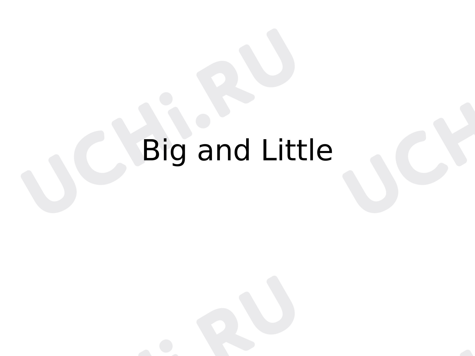 Предпросмотр материала Английский язык. Презентация по теме «Big and little»