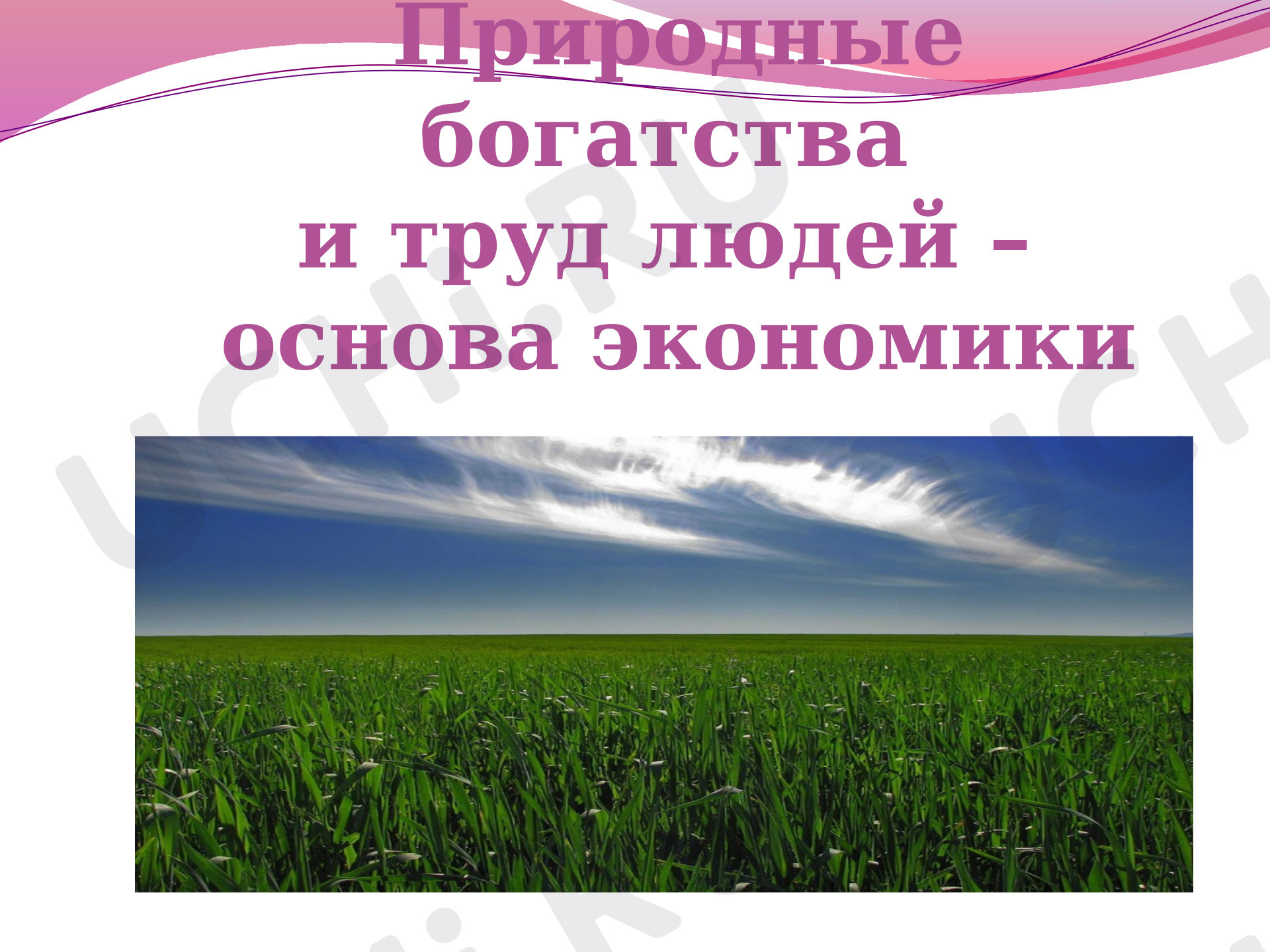 Предпросмотр материала Презентация к уроку окружающего мира. Природные богатства и труд людей – основа экономики.
