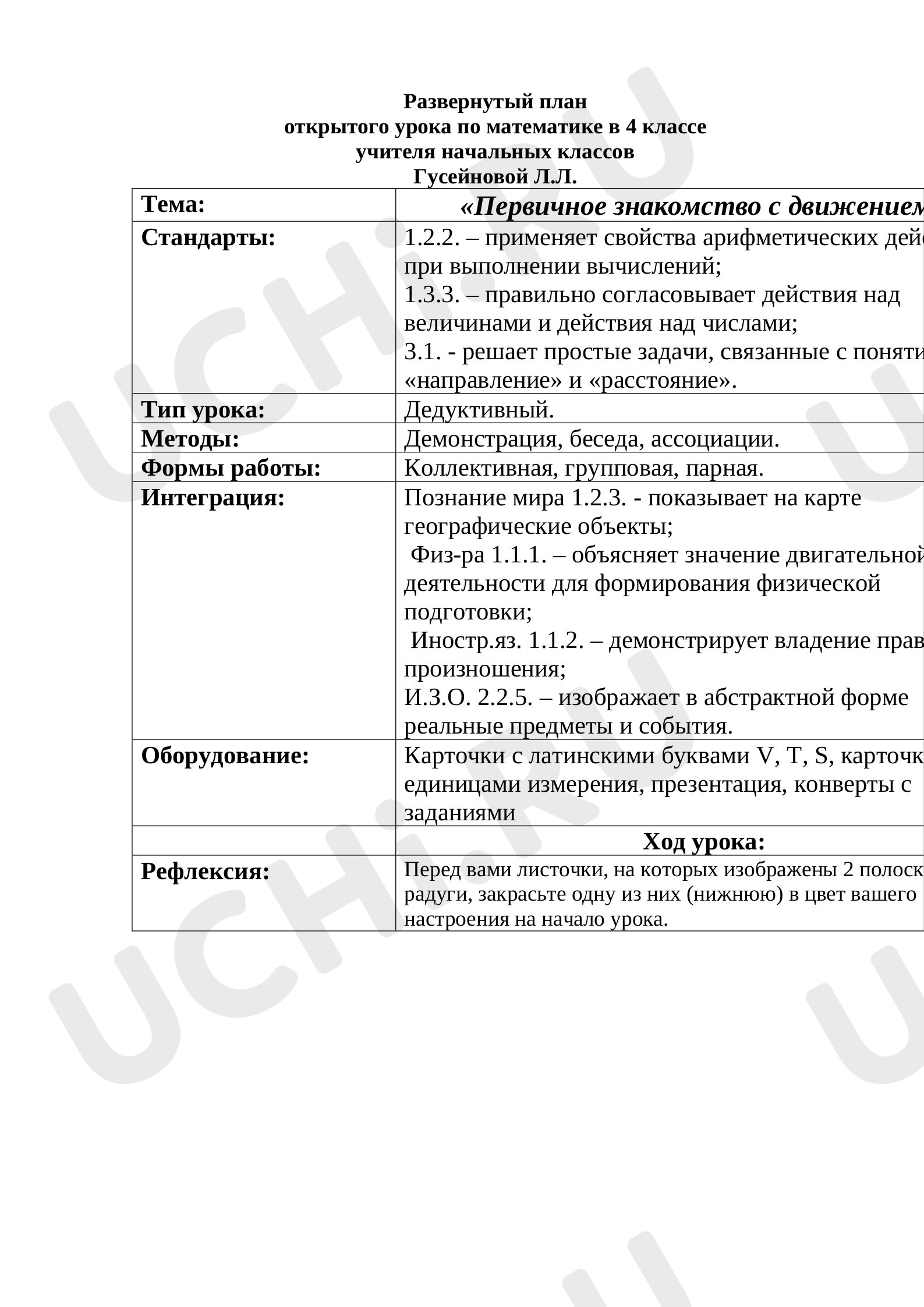 Предпросмотр материала Первичное знакомство с движением