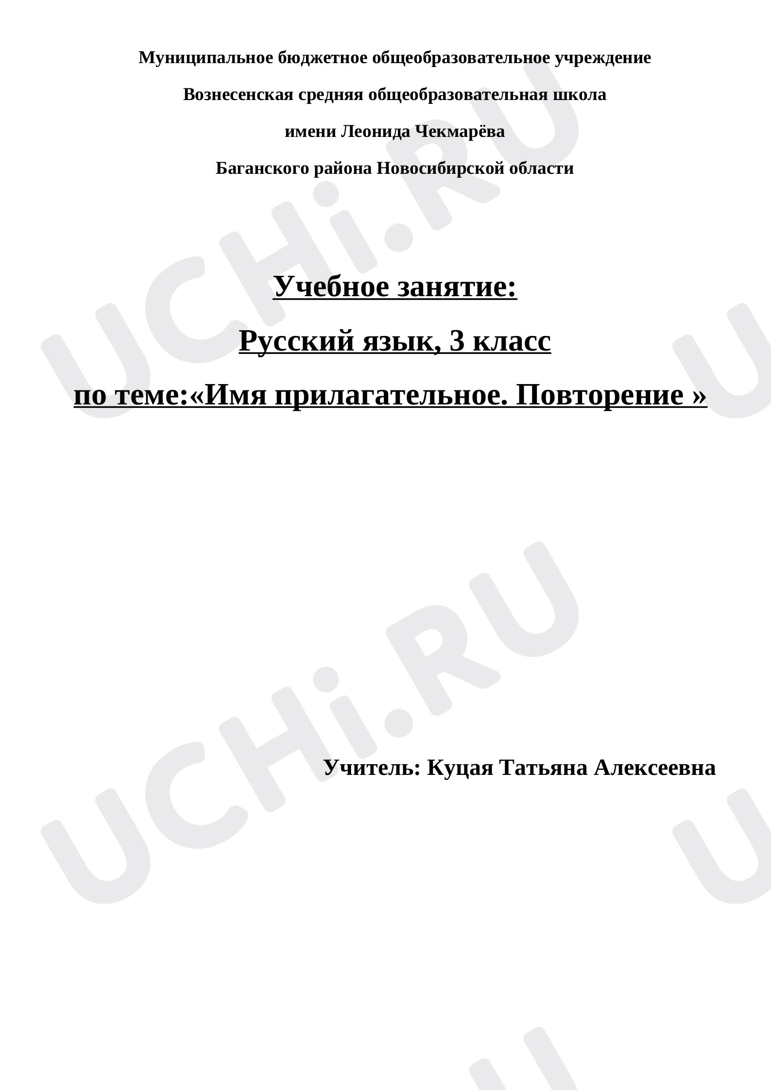 Предпросмотр материала Имя прилагательное. Повторение