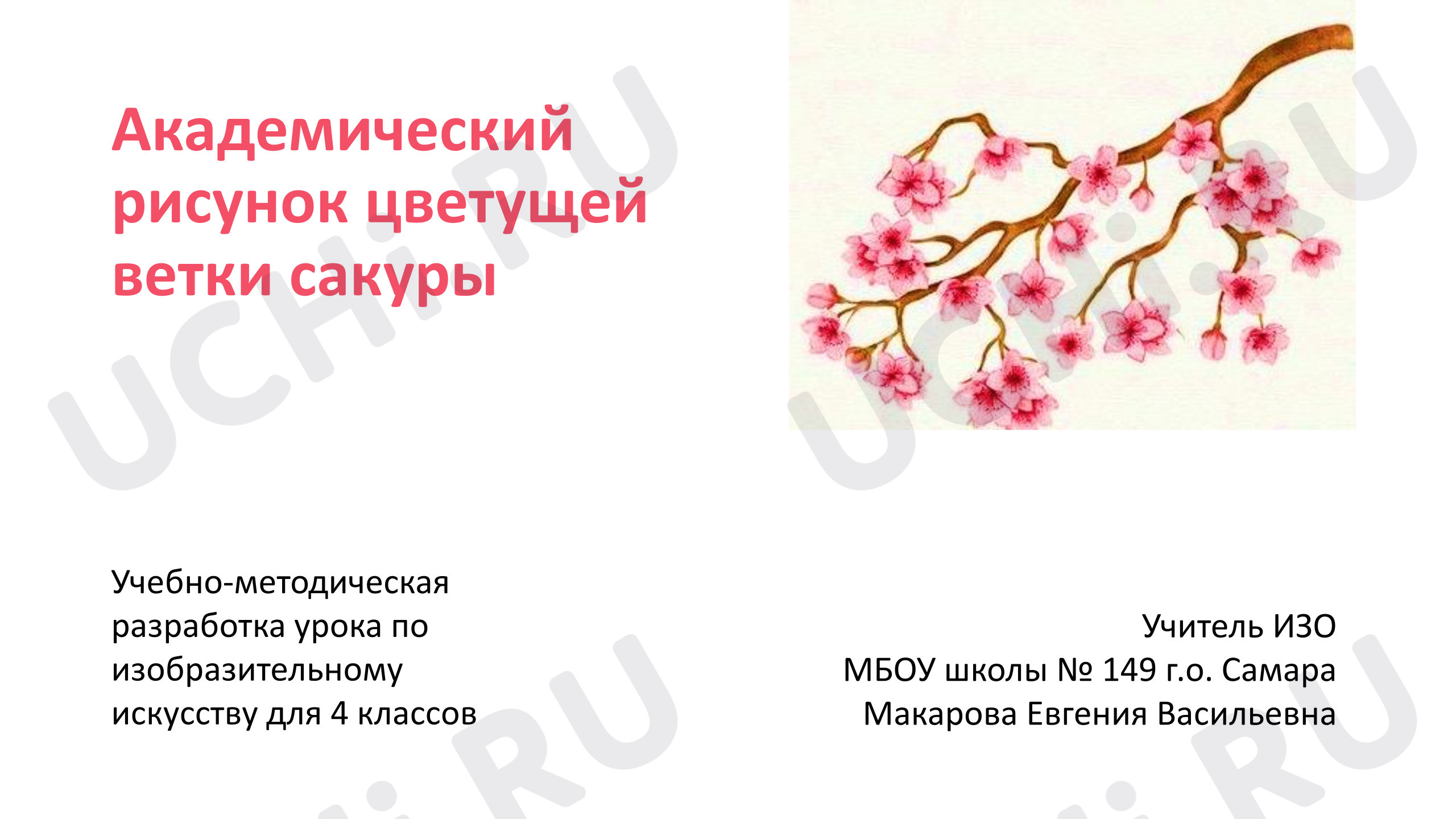 Предпросмотр материала Презентация к занятию. Академический рисунок цветущей ветки сакуры
